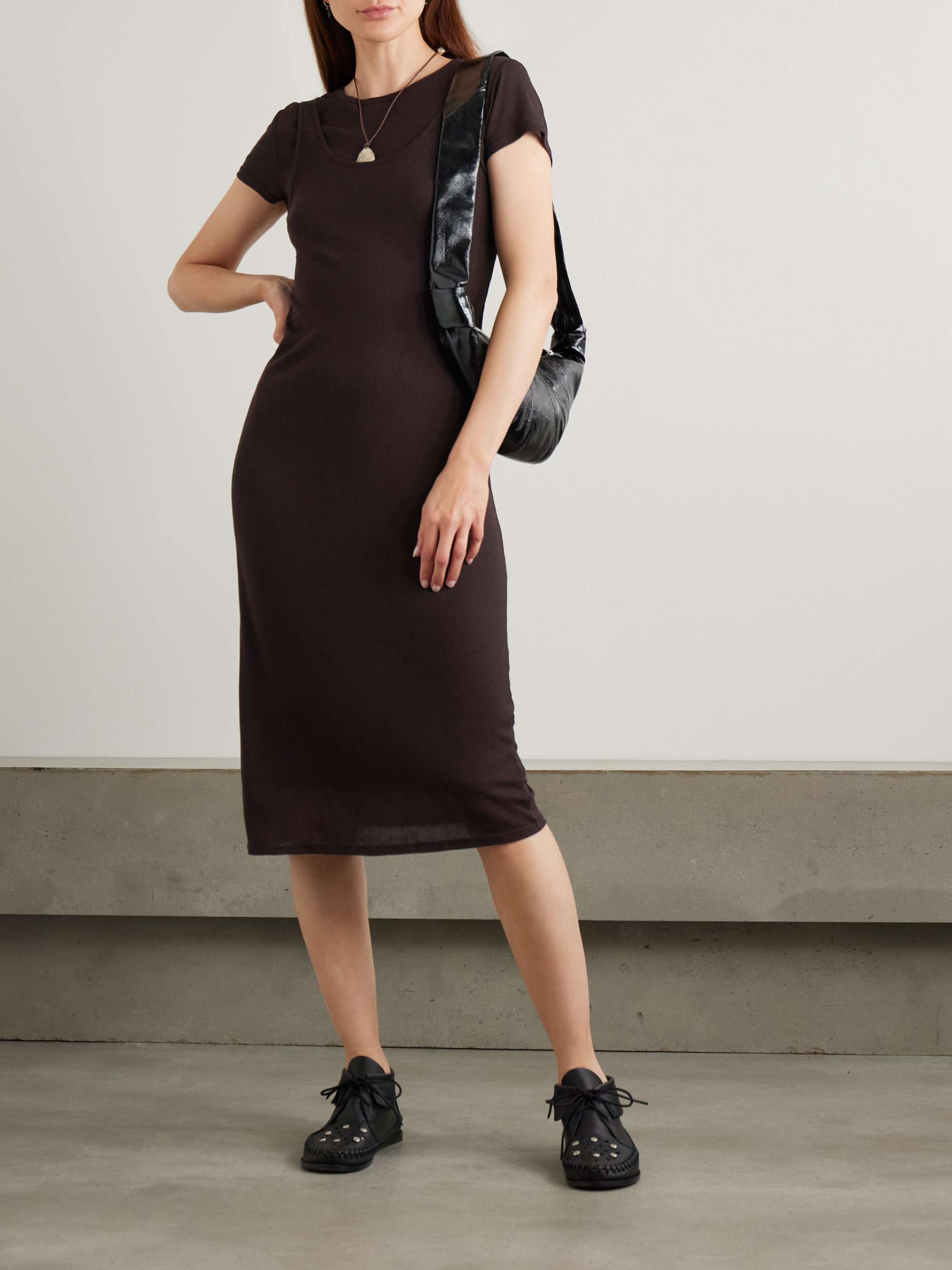 Rozzi layered ribbed jersey midi dress view