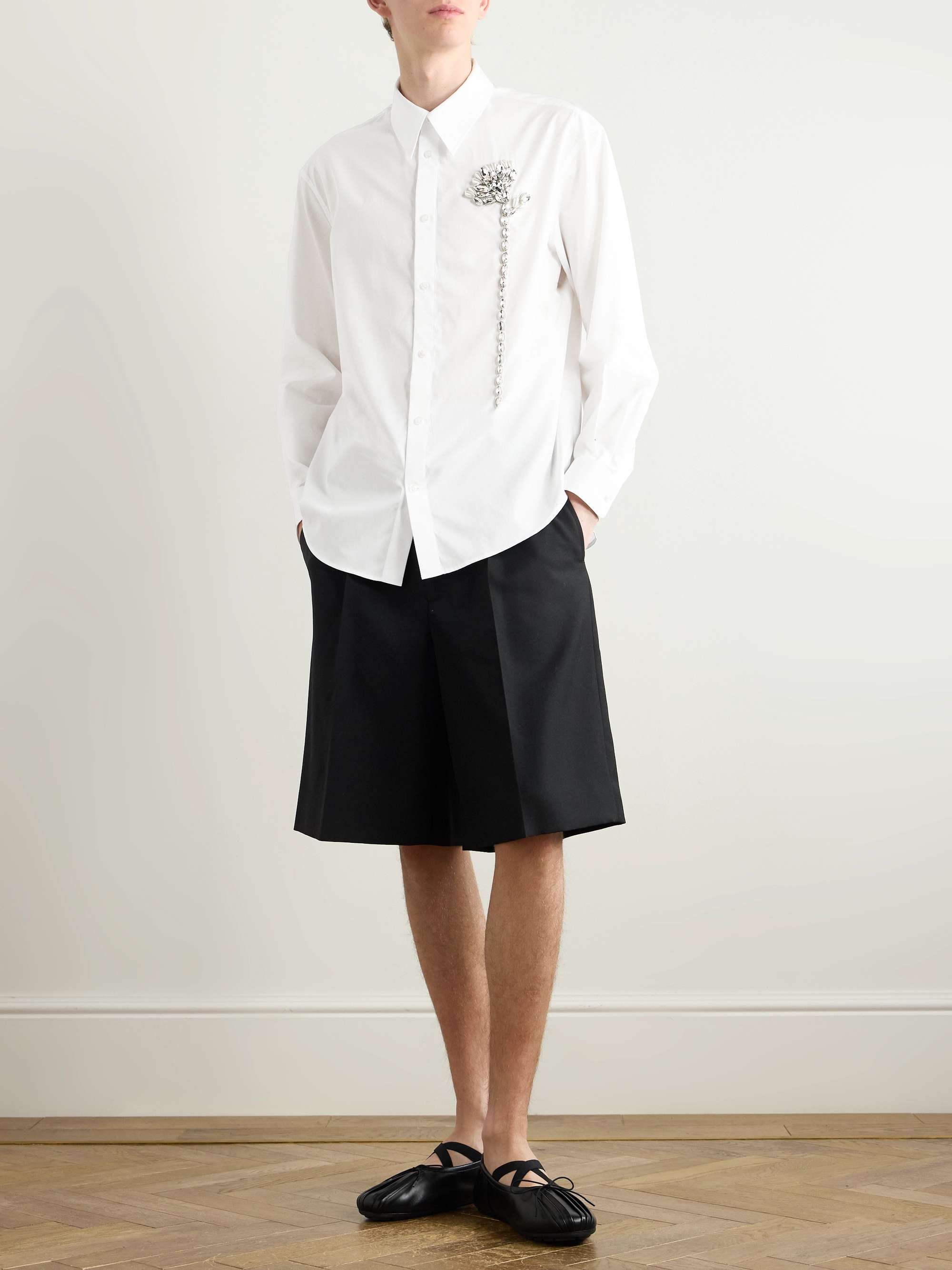 Embellished Cotton-Poplin Shirt view