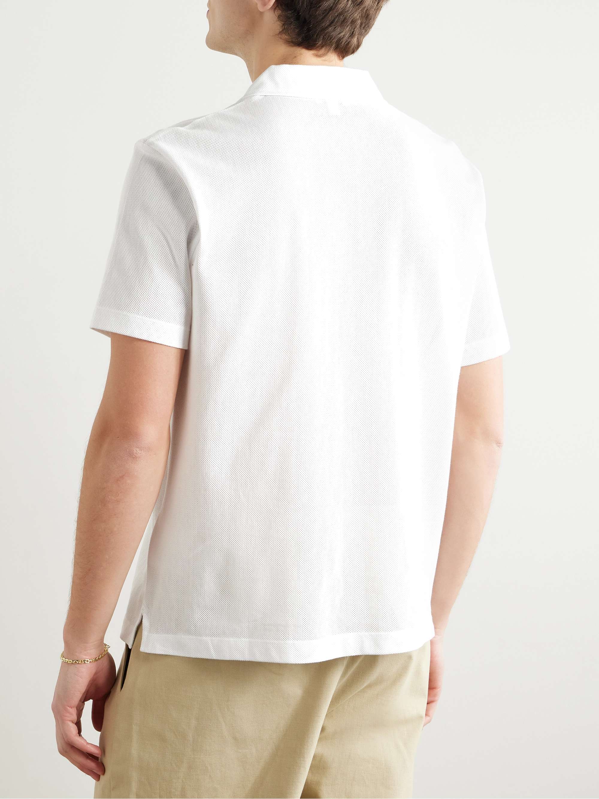 Camp-Collar Cotton-Mesh Shirt view