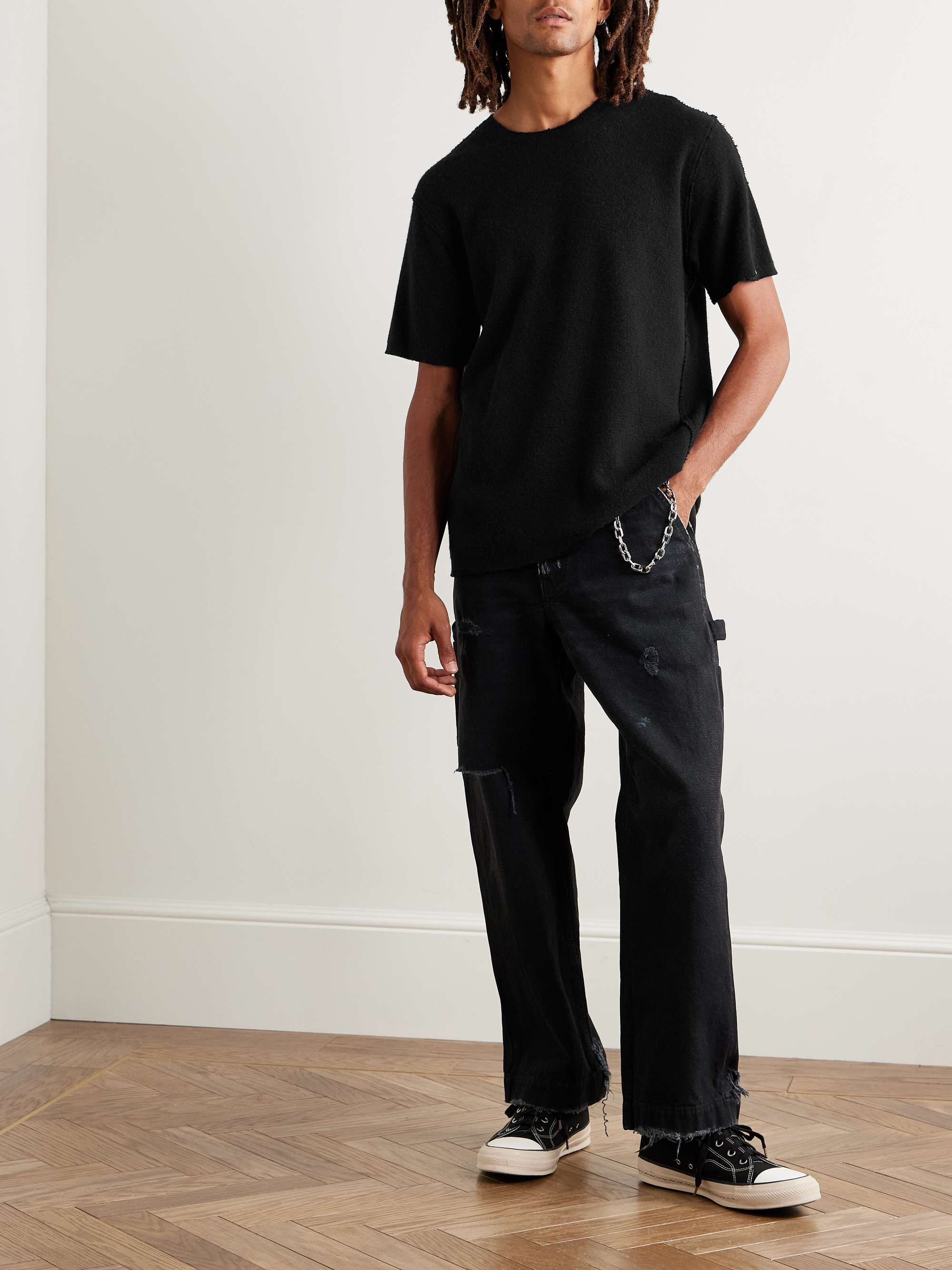 Bubble Distressed Cashmere-Gauze T-Shirt view
