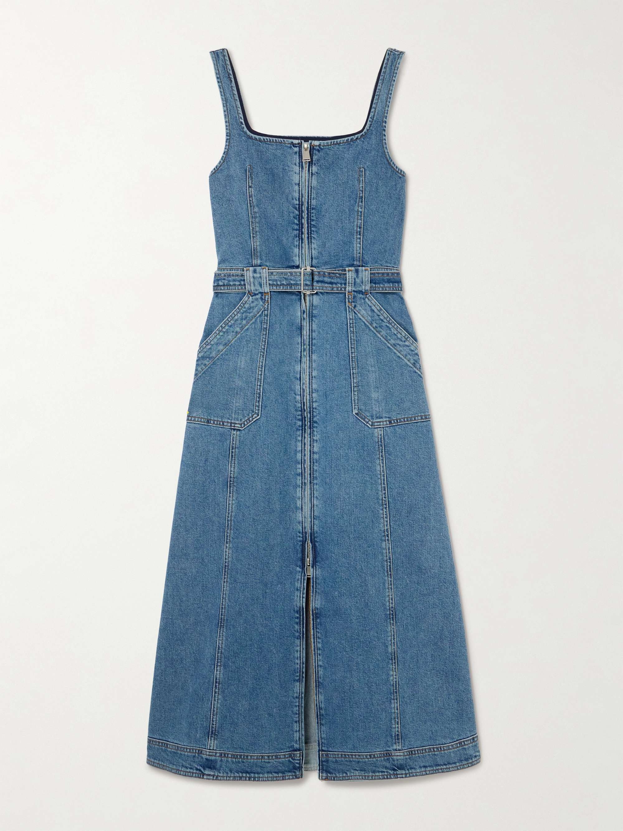 Manson belted denim midi dress view