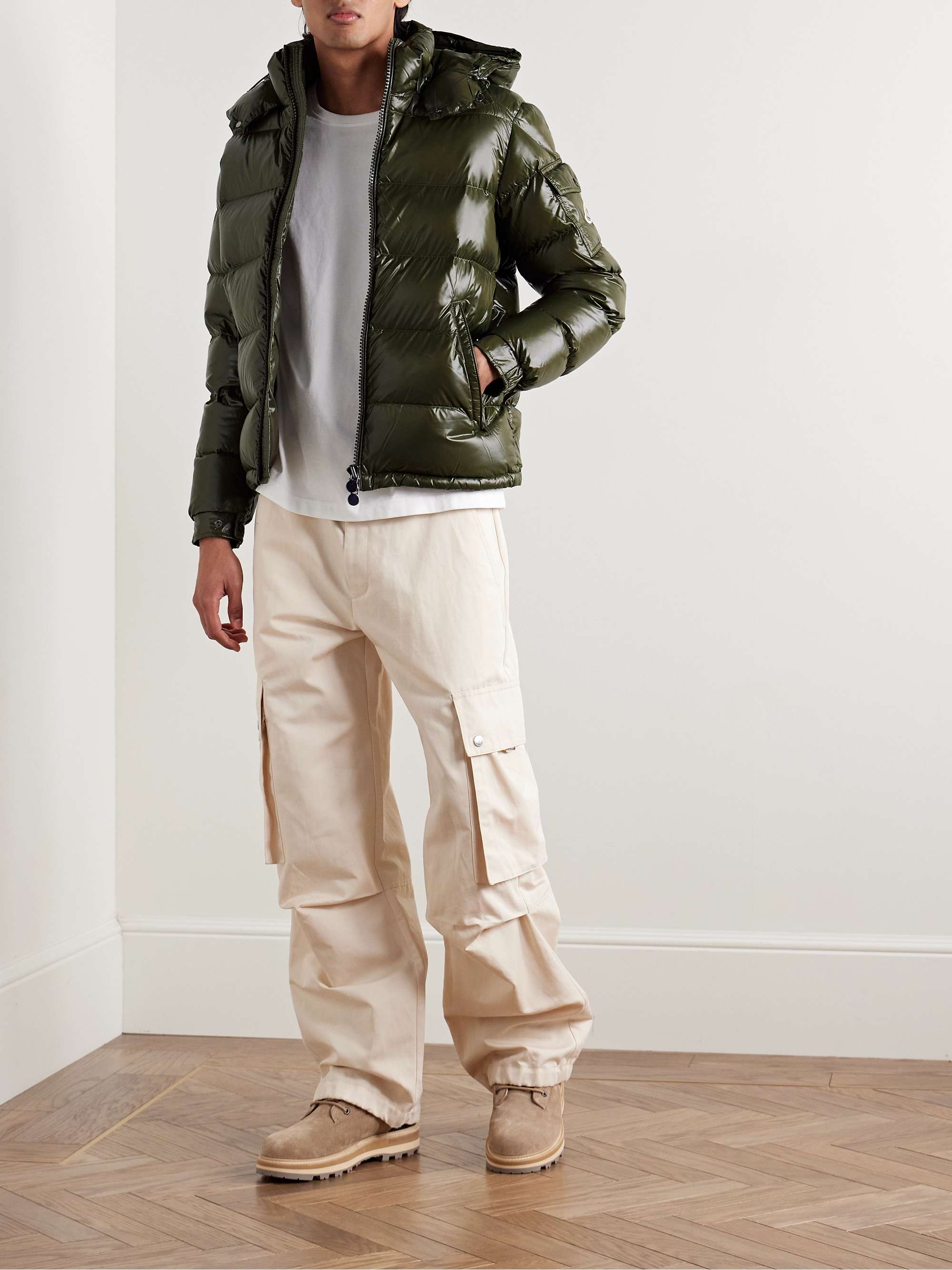 Maya Logo-Appliquéd Quilted Nylon Hooded Down Jacket view