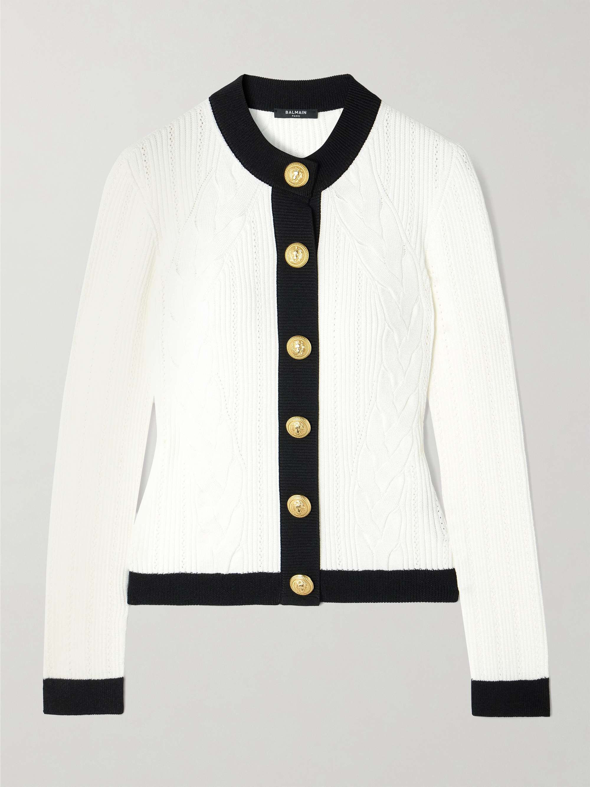Two-tone knitted cardigan view