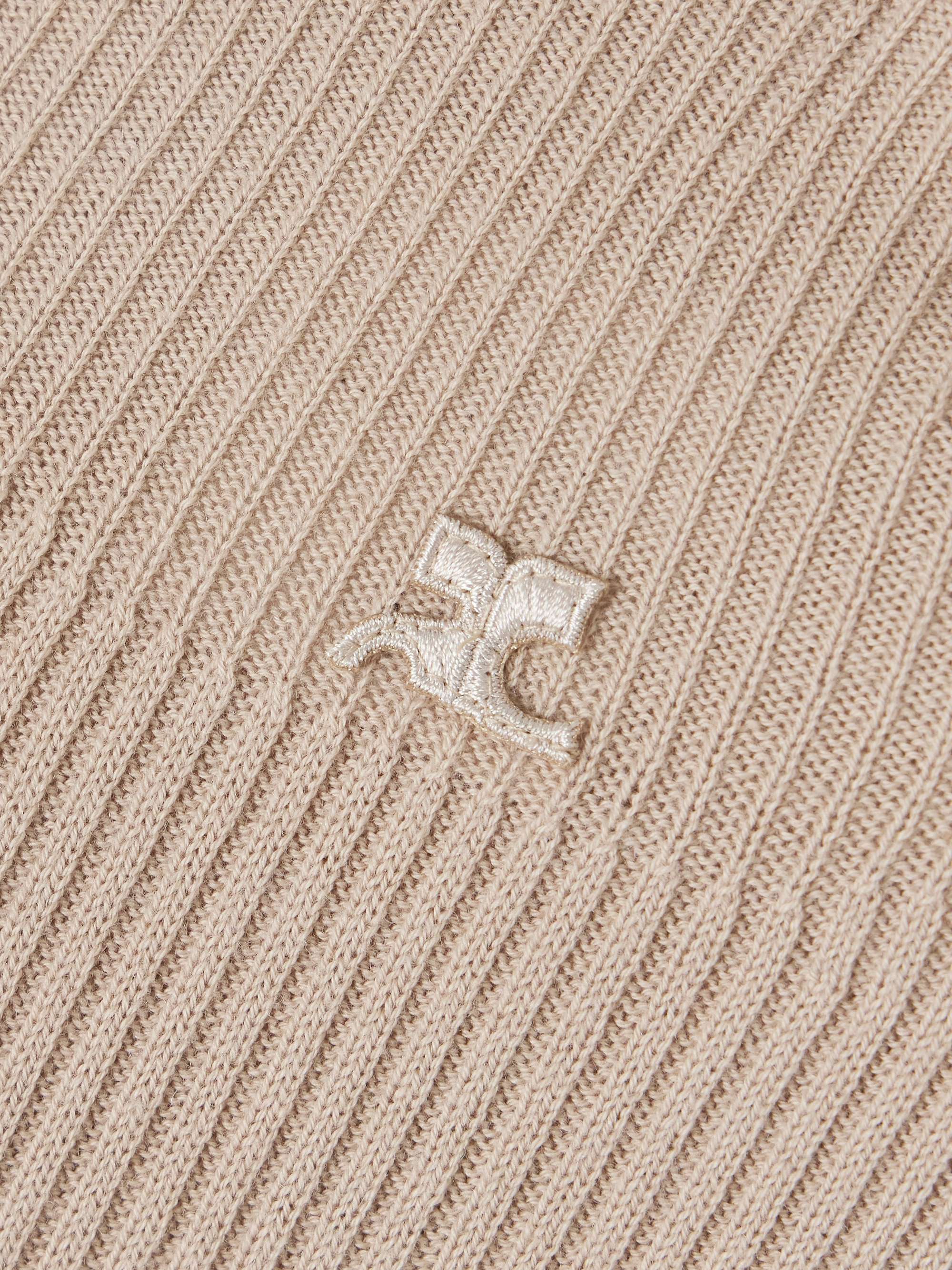Appliquéd ribbed cotton and merino wool-blend tank view