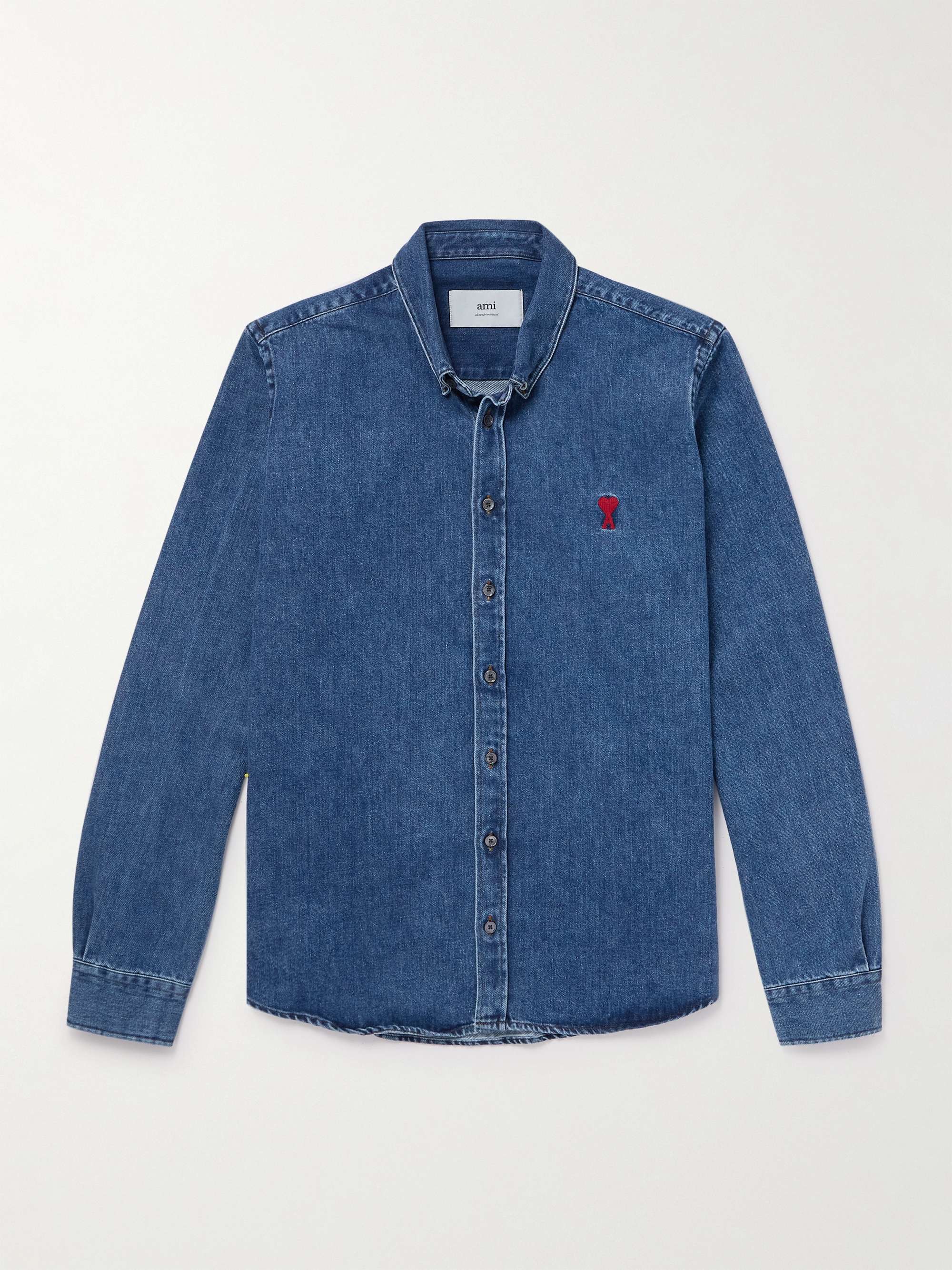 ADC Button-Down Collar Logo-Embroidered Denim Shirt view