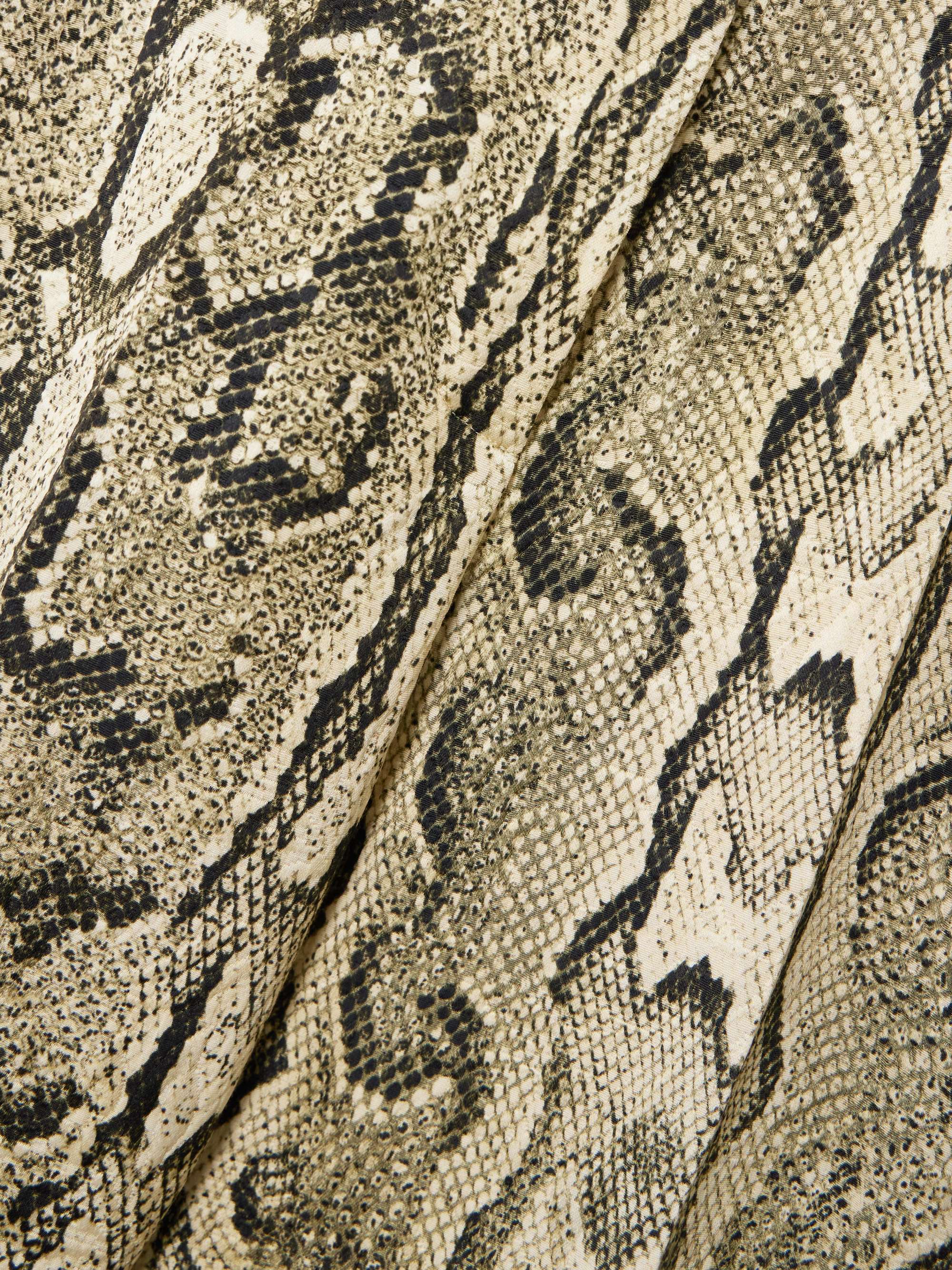 Pleated snake-print jersey straight-leg pants view