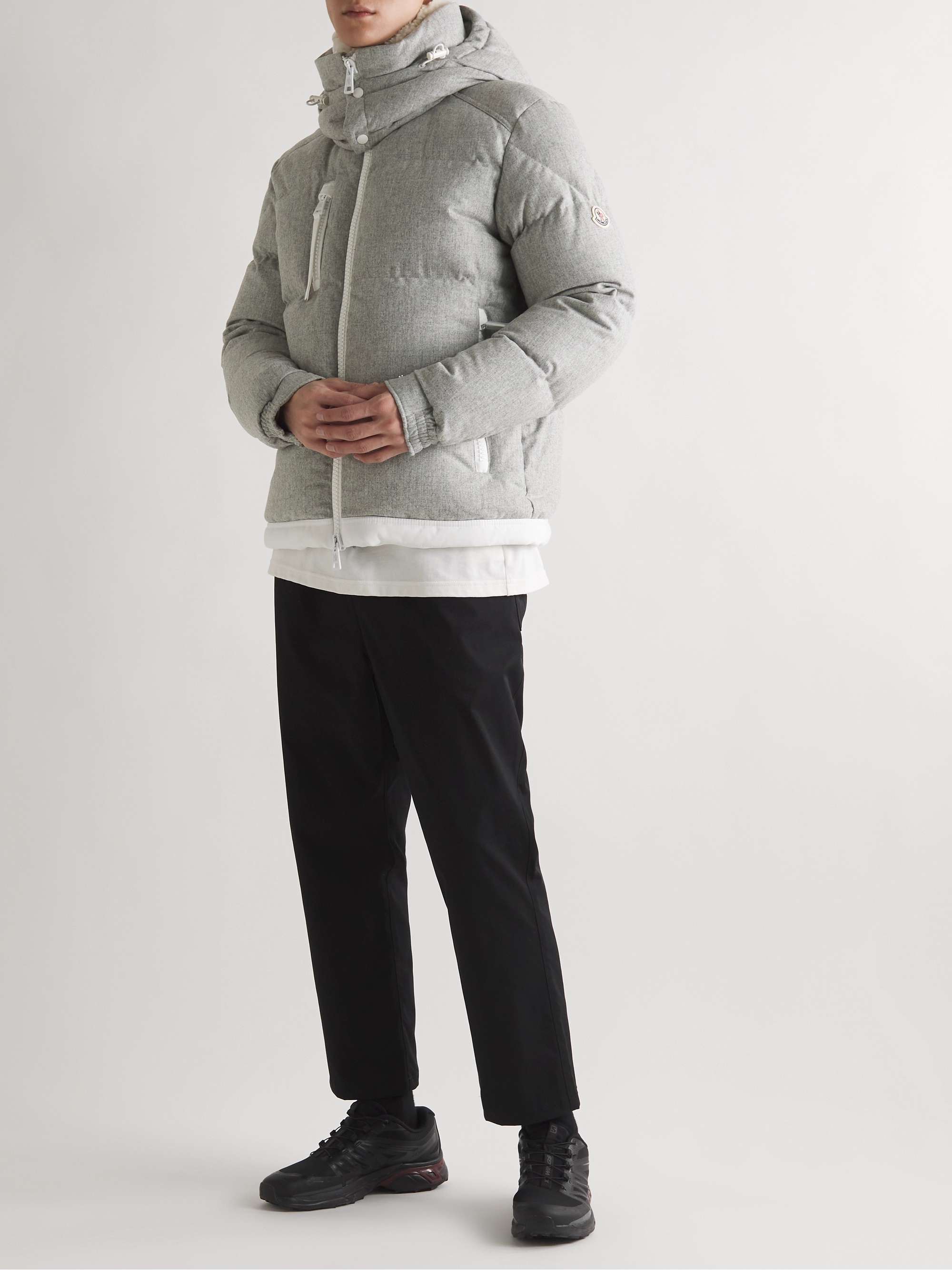 Tarentaise Quilted Virgin Wool-Flannel Hooded Down Jacket view