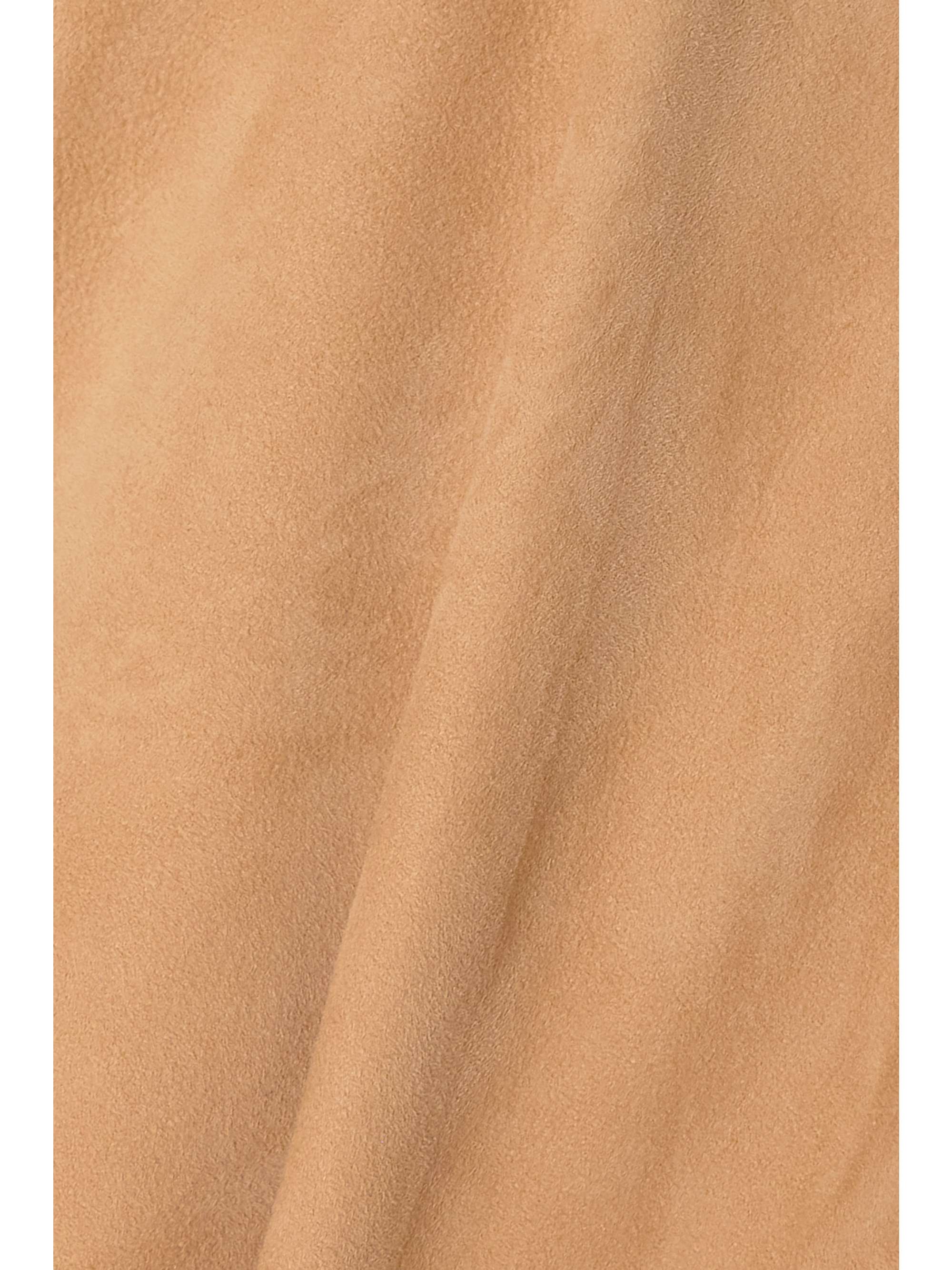 Ribbed cashmere-trimmed suede bomber jacket view