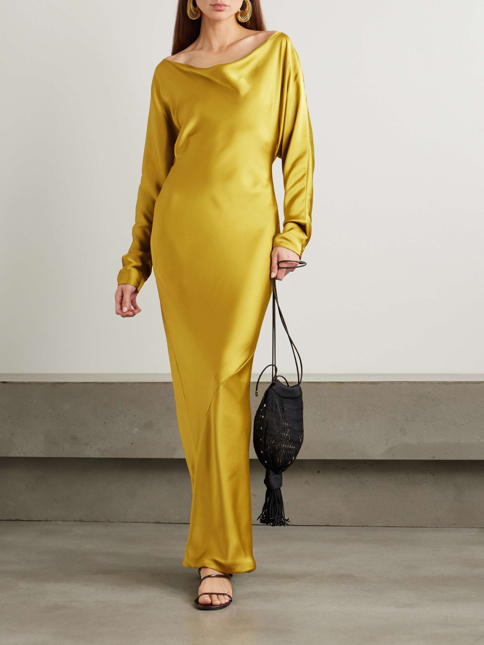 Maria draped satin gown view