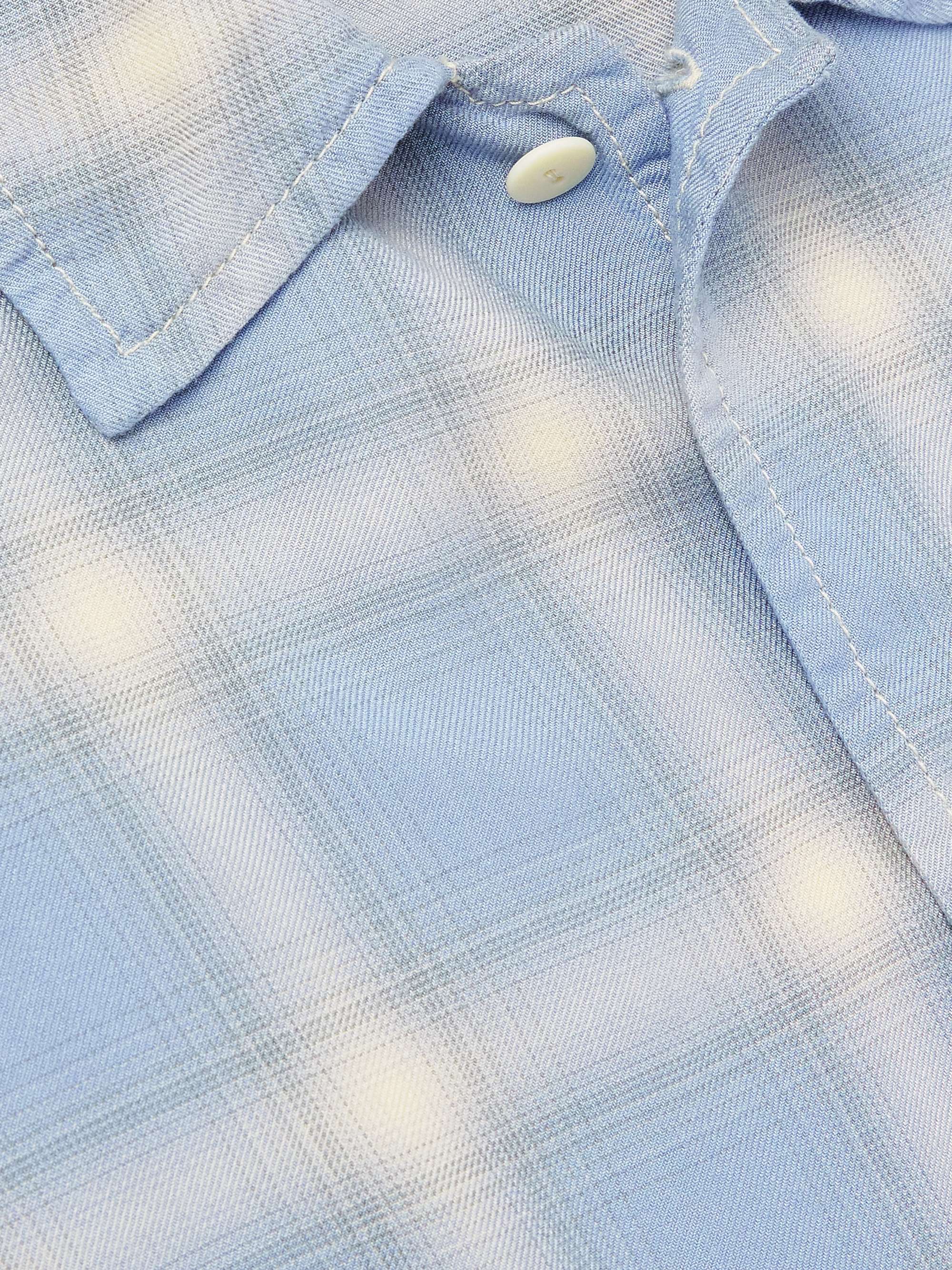 Convertible-Collar Checked Flannel Shirt view