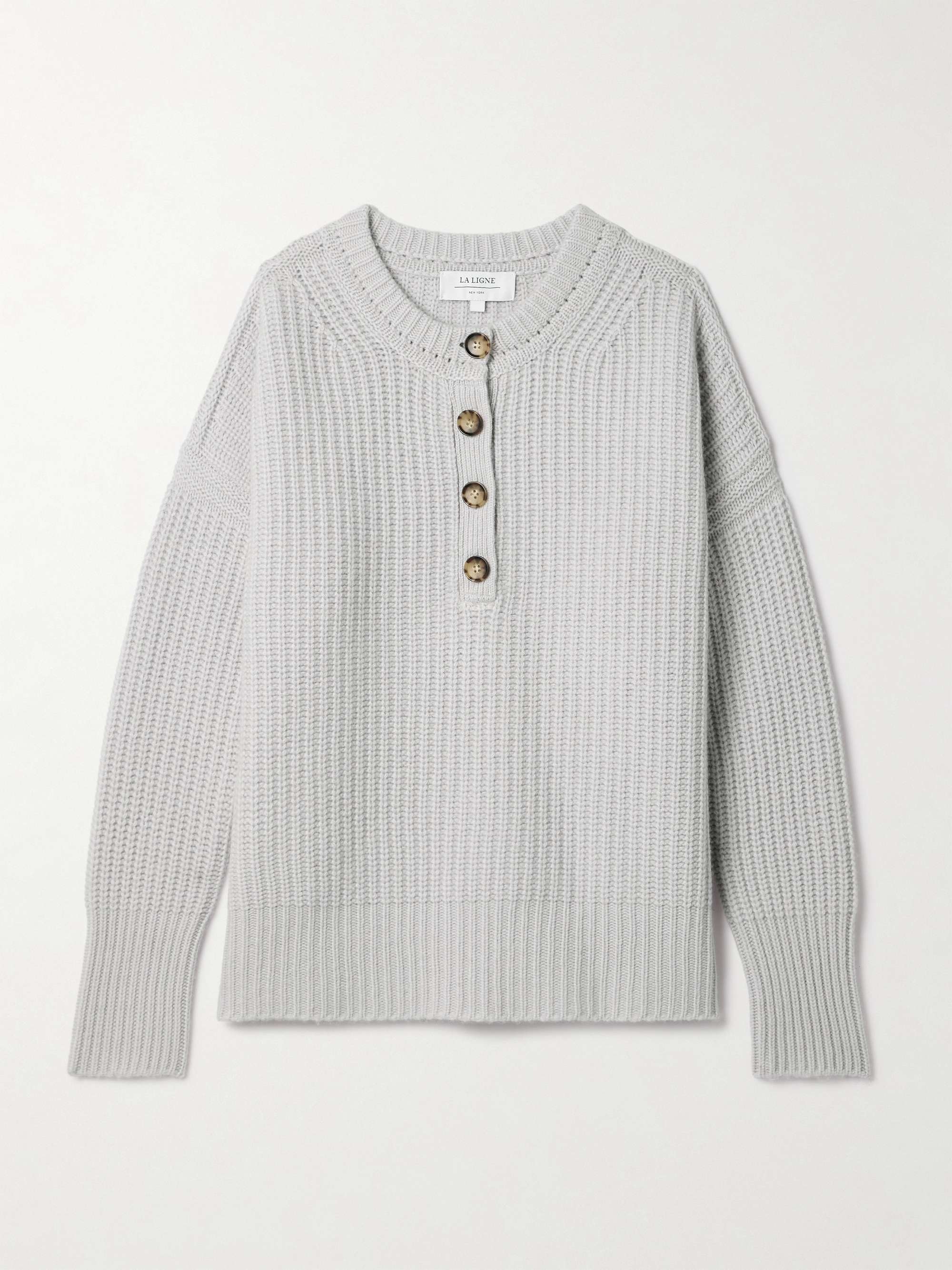 Toujours ribbed cashmere Henley sweater view