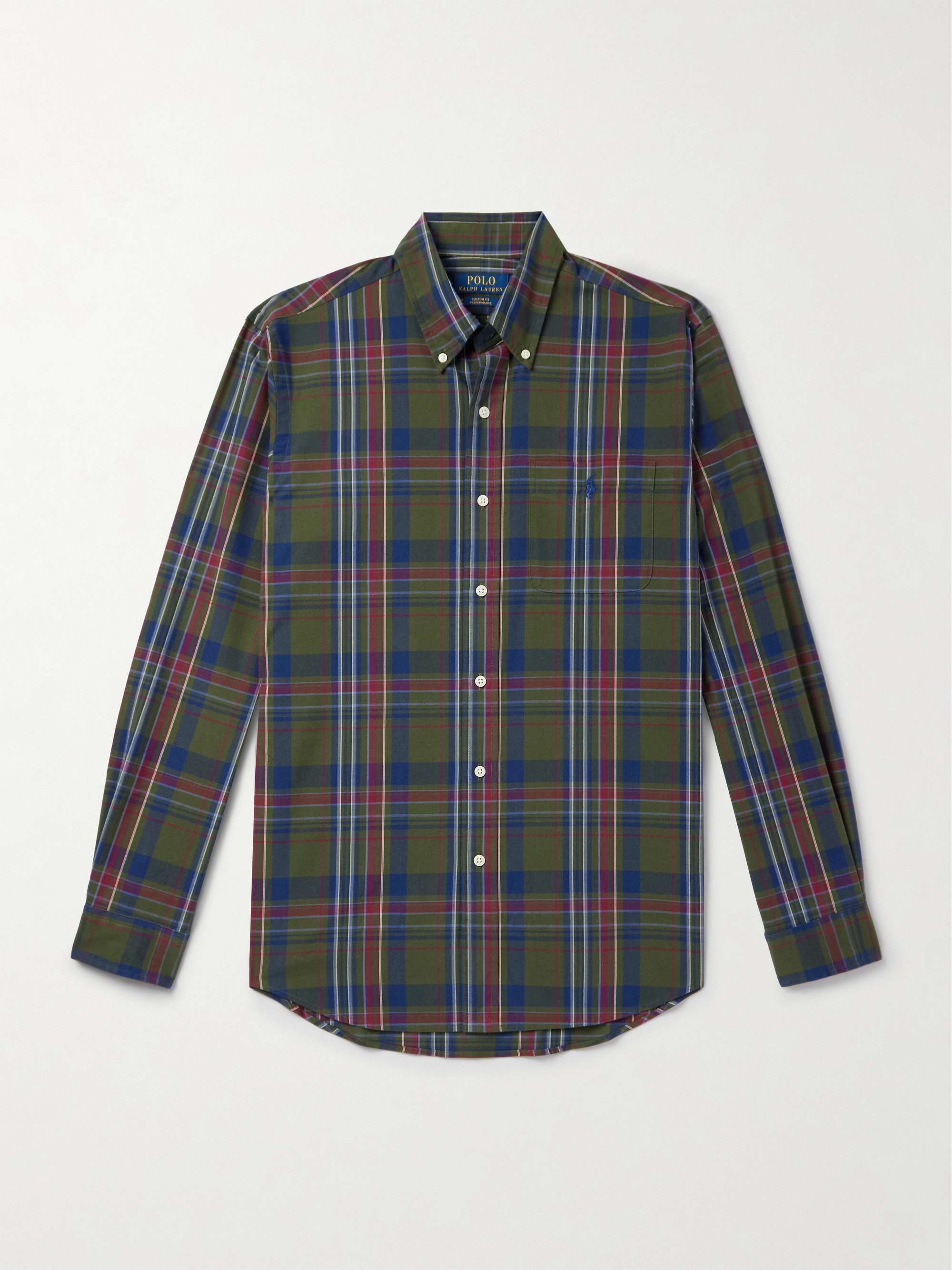 Button-Down Collar Checked Performance Woven Shirt view