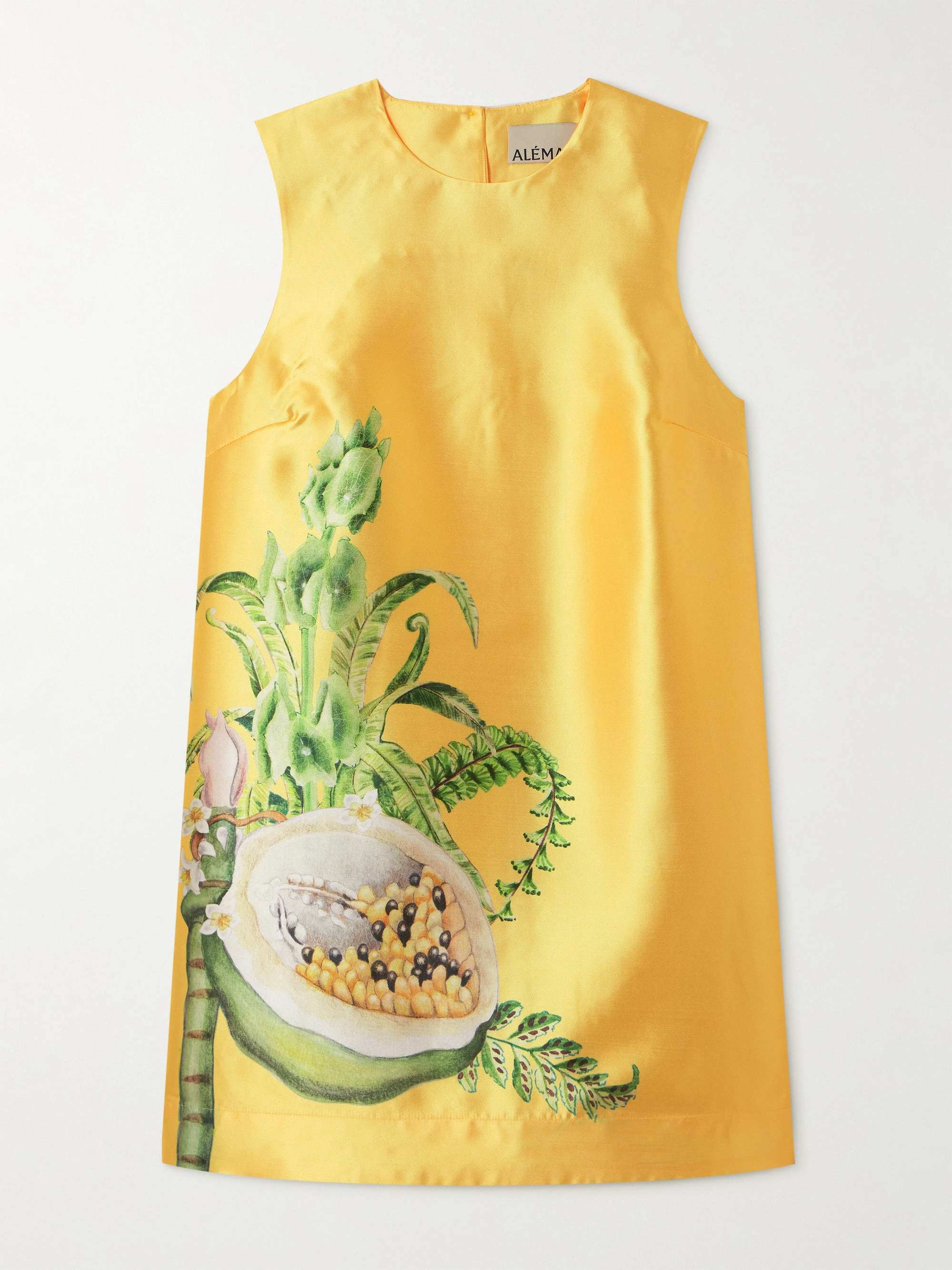 Sol printed recycled satin-twill mini dress view