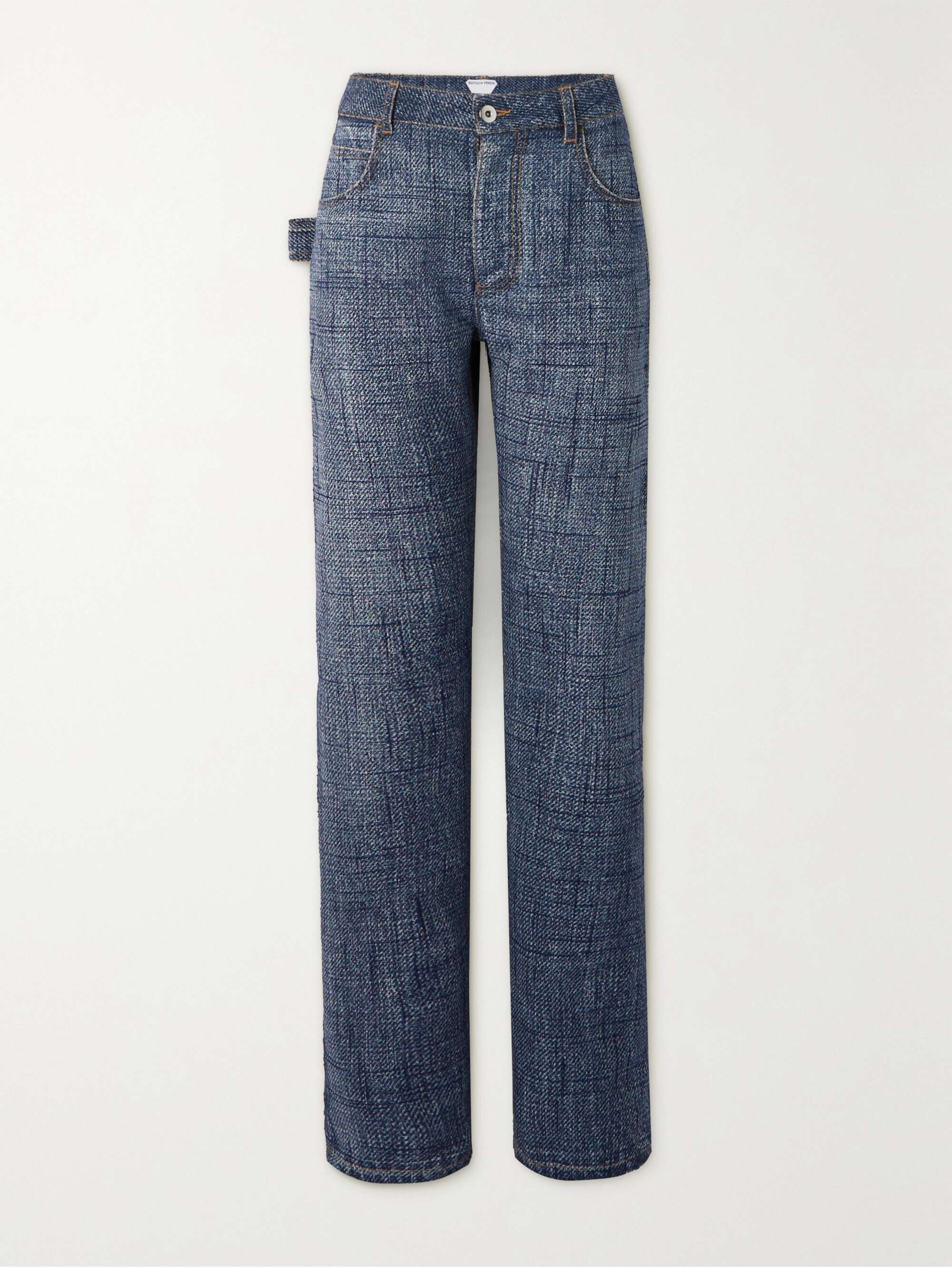 Denim-effect woven straight-leg pants view