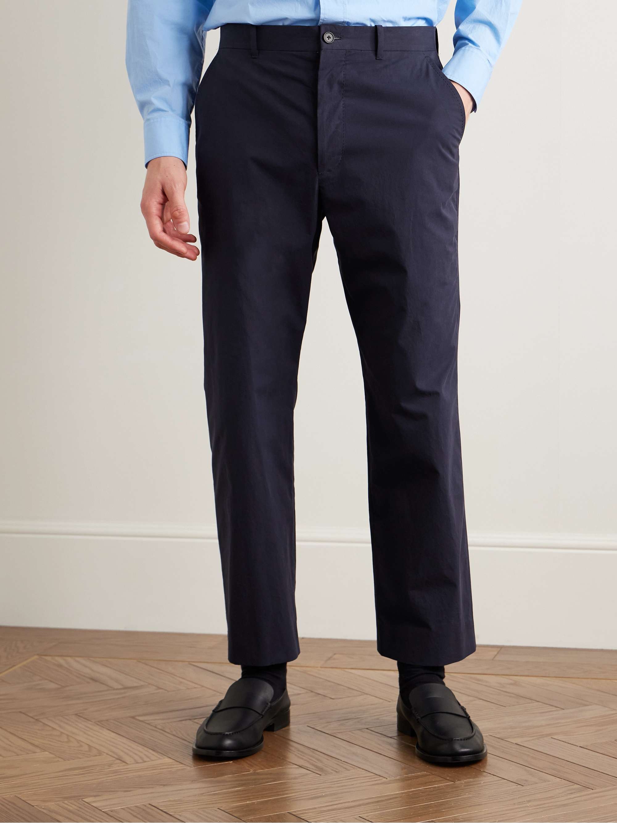 Lerio Straight-Leg Cotton-Poplin Suit Trousers view