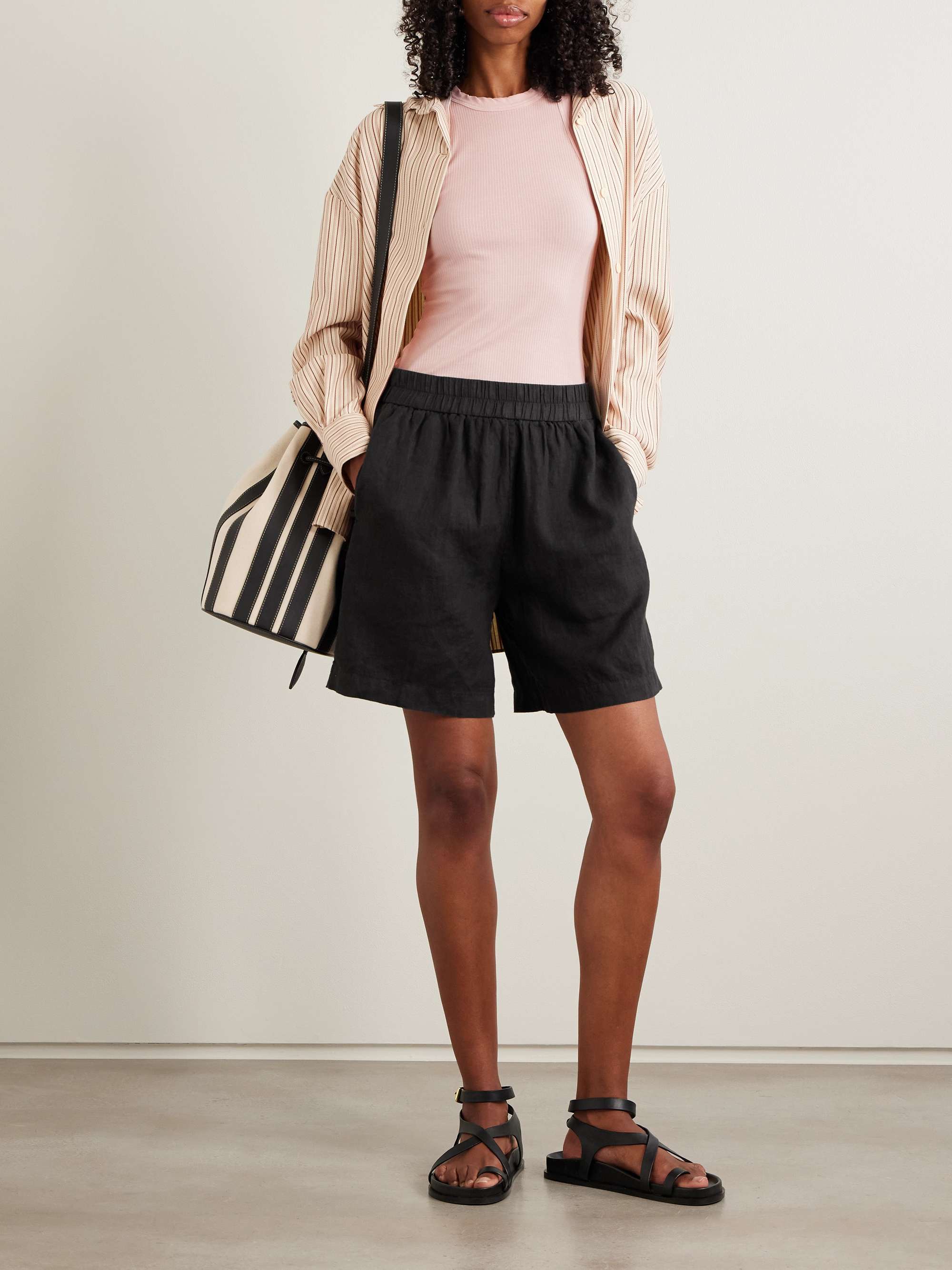 Linen-canvas shorts view