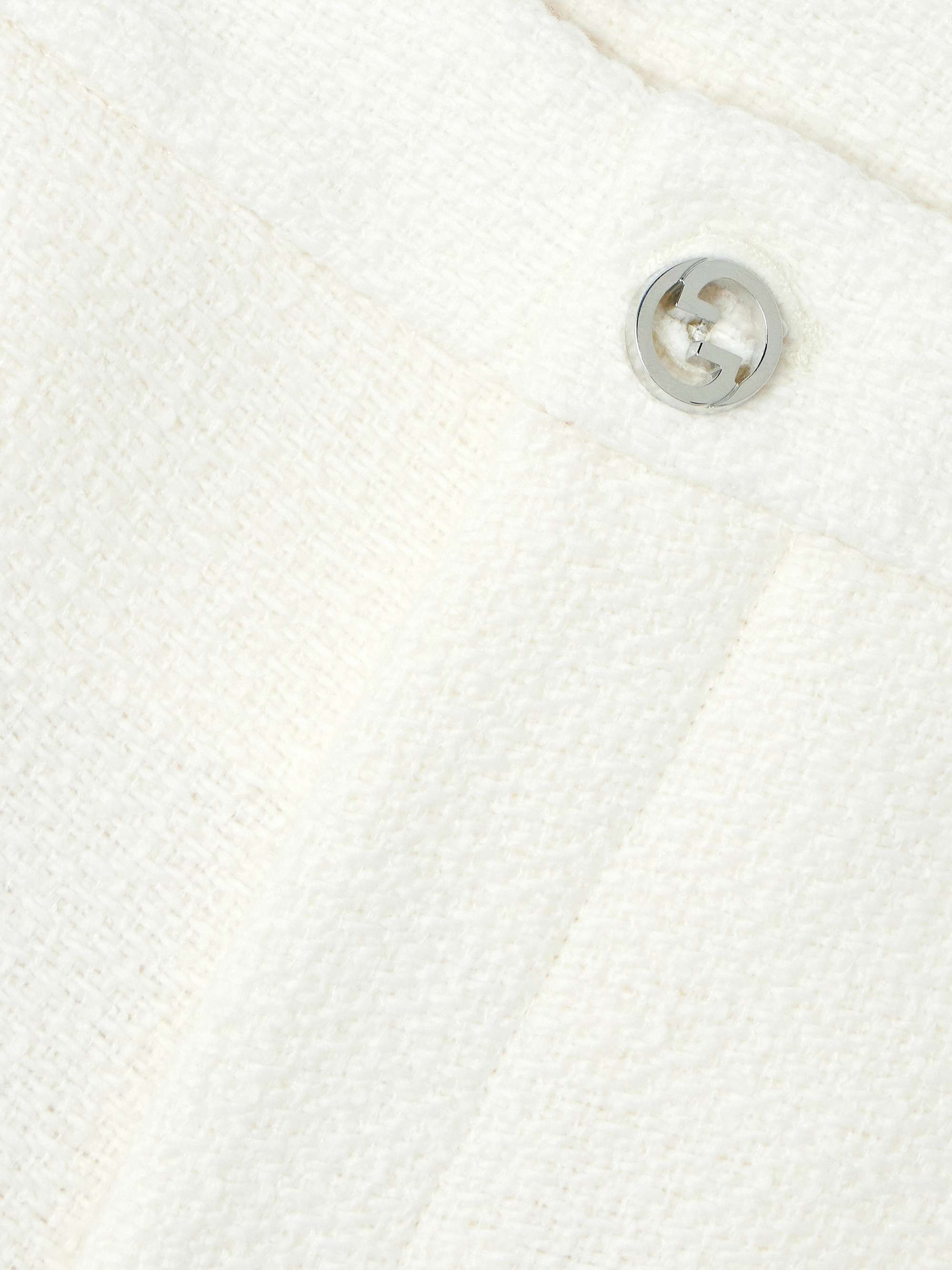 Wool-blend bouclé wide-leg pants view