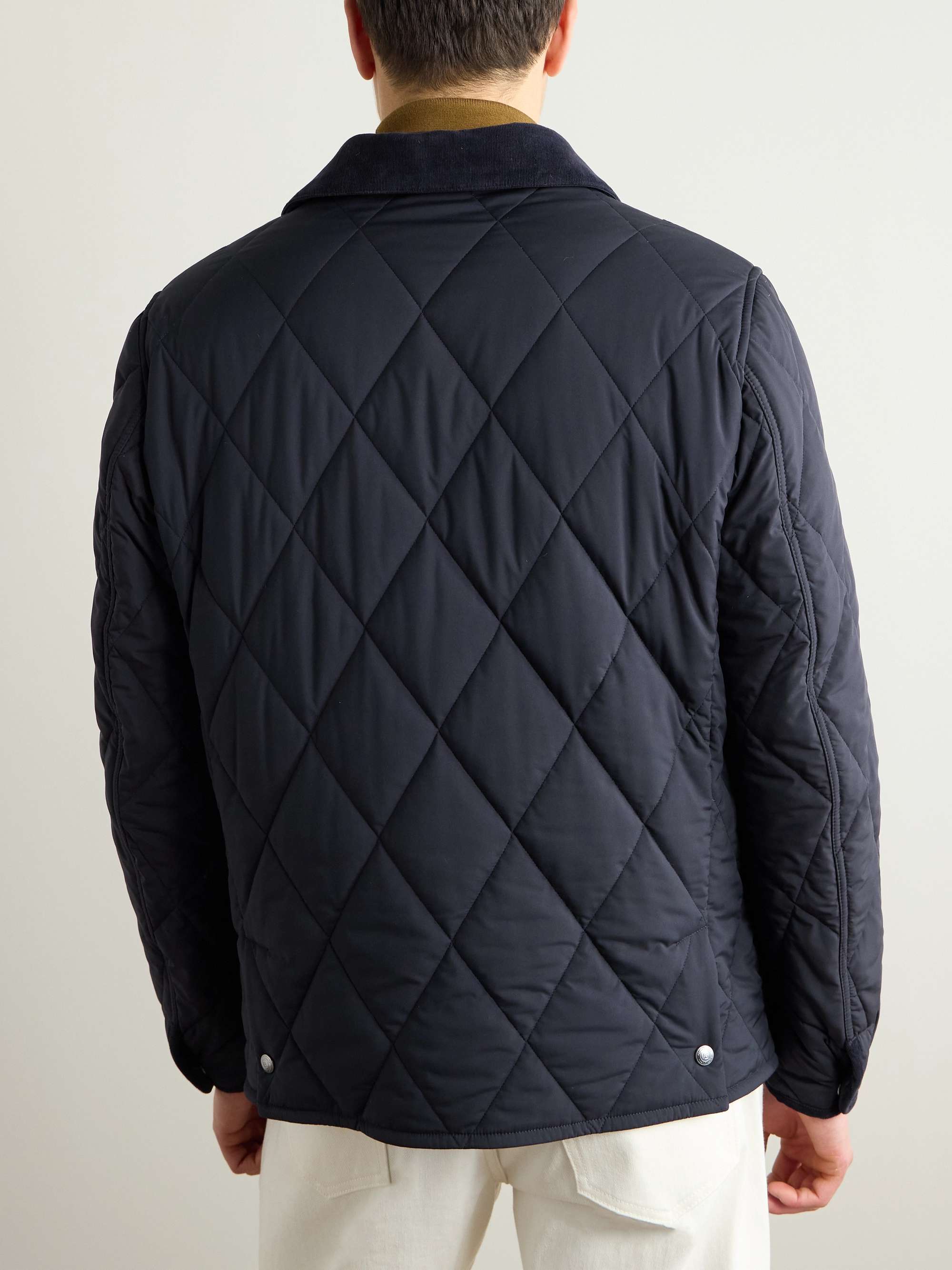 Carleton Corduroy and Suede-Trimmed Quilted Shell Down Jacket view