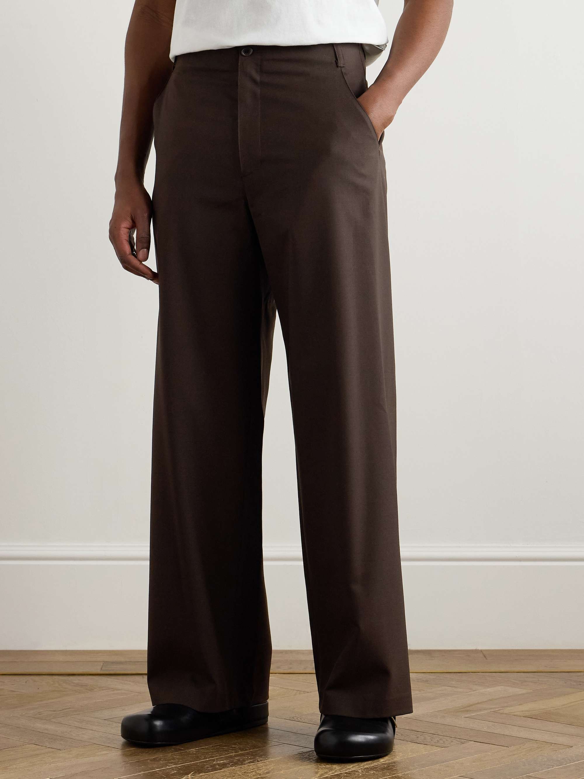 Wide-Leg Wool-Blend Trousers view