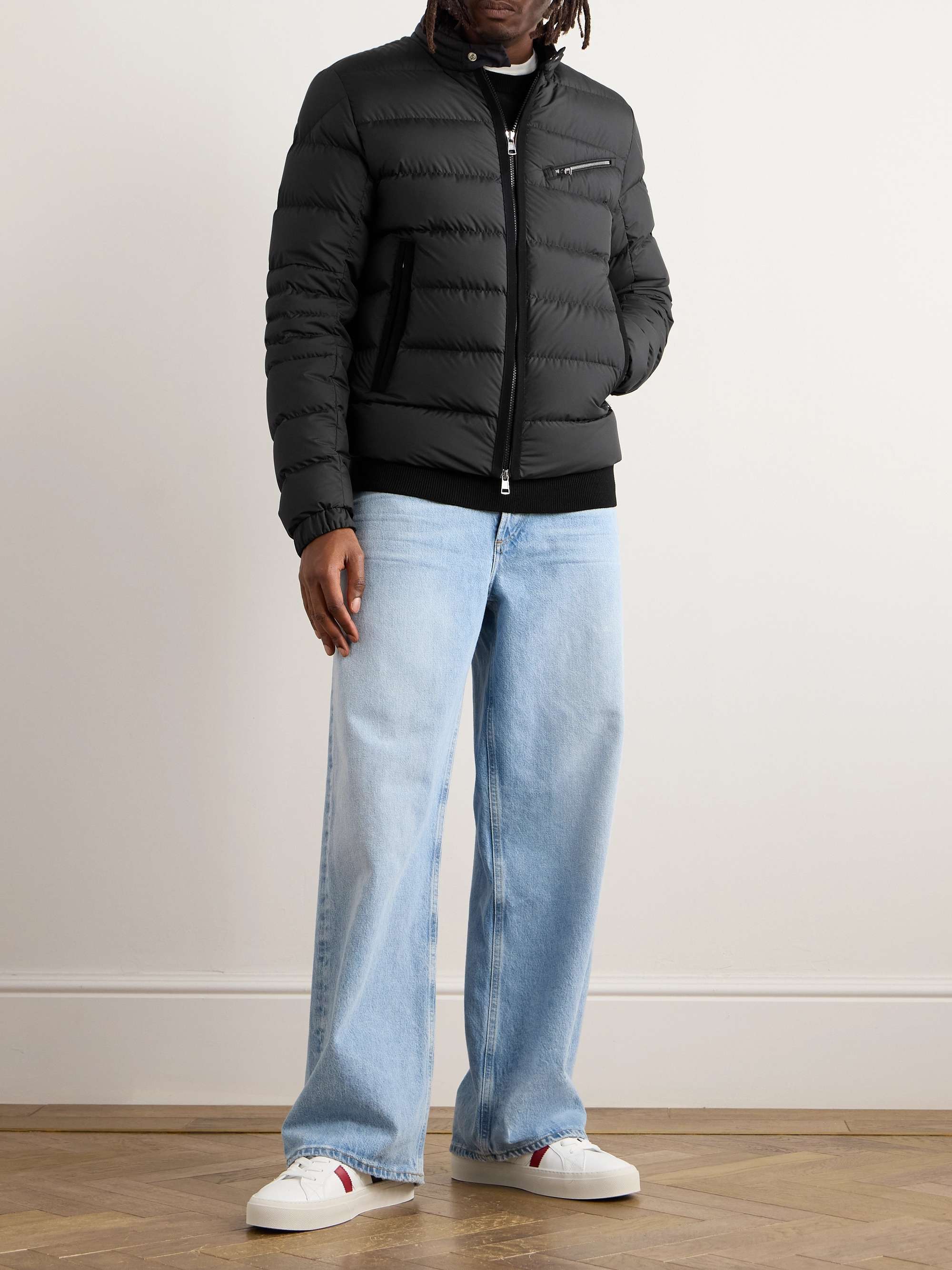 Grosgrain-Trimmed Logo-Appliquéd Quilted Shell Down Jacket view