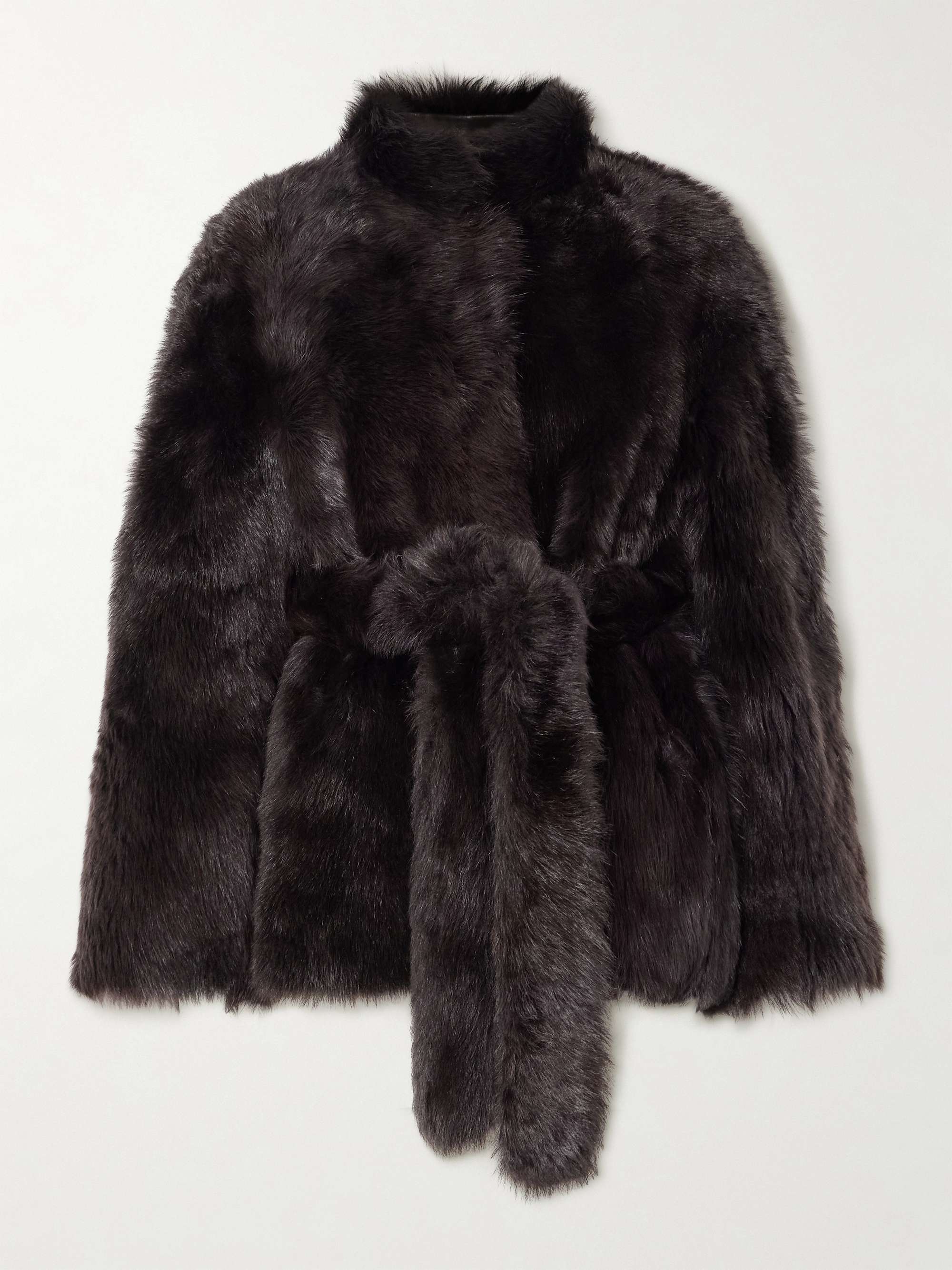 Elsa belted shearling coat view