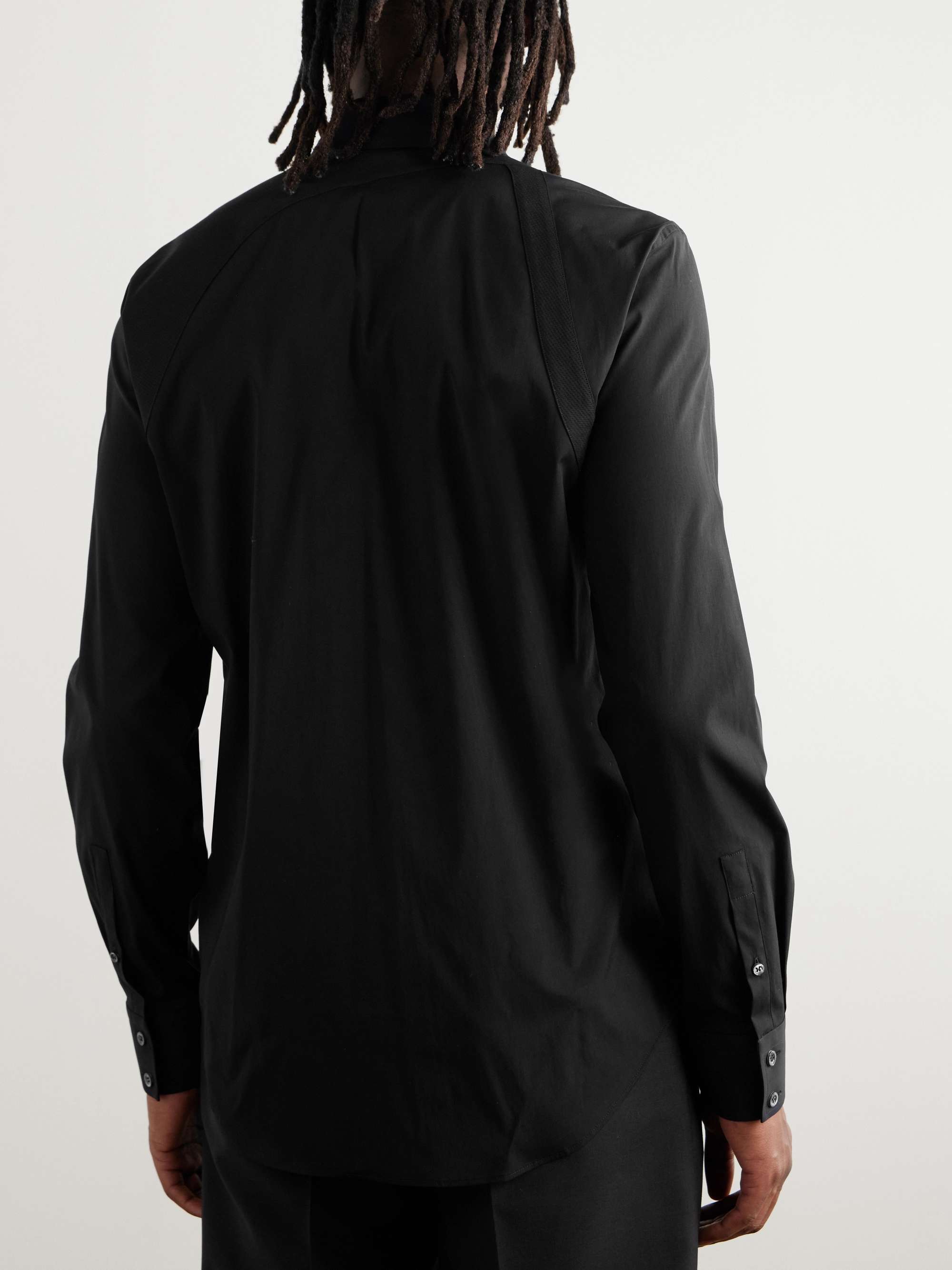 Slim-Fit Harness-Detailed Stretch-Cotton Shirt view