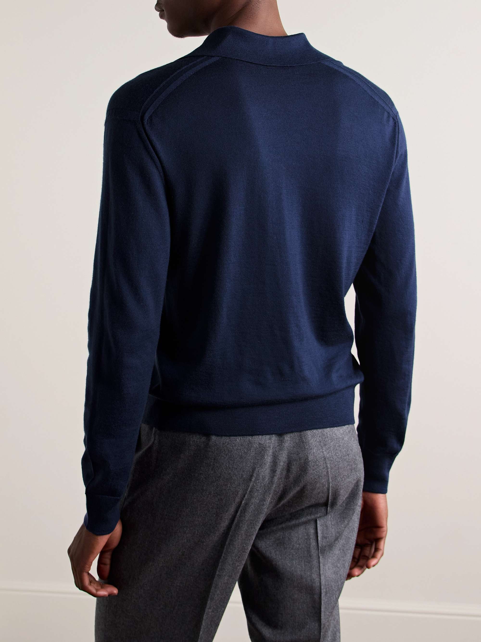 Duke Slim-Fit Worsted Cashmere Polo Sweater view