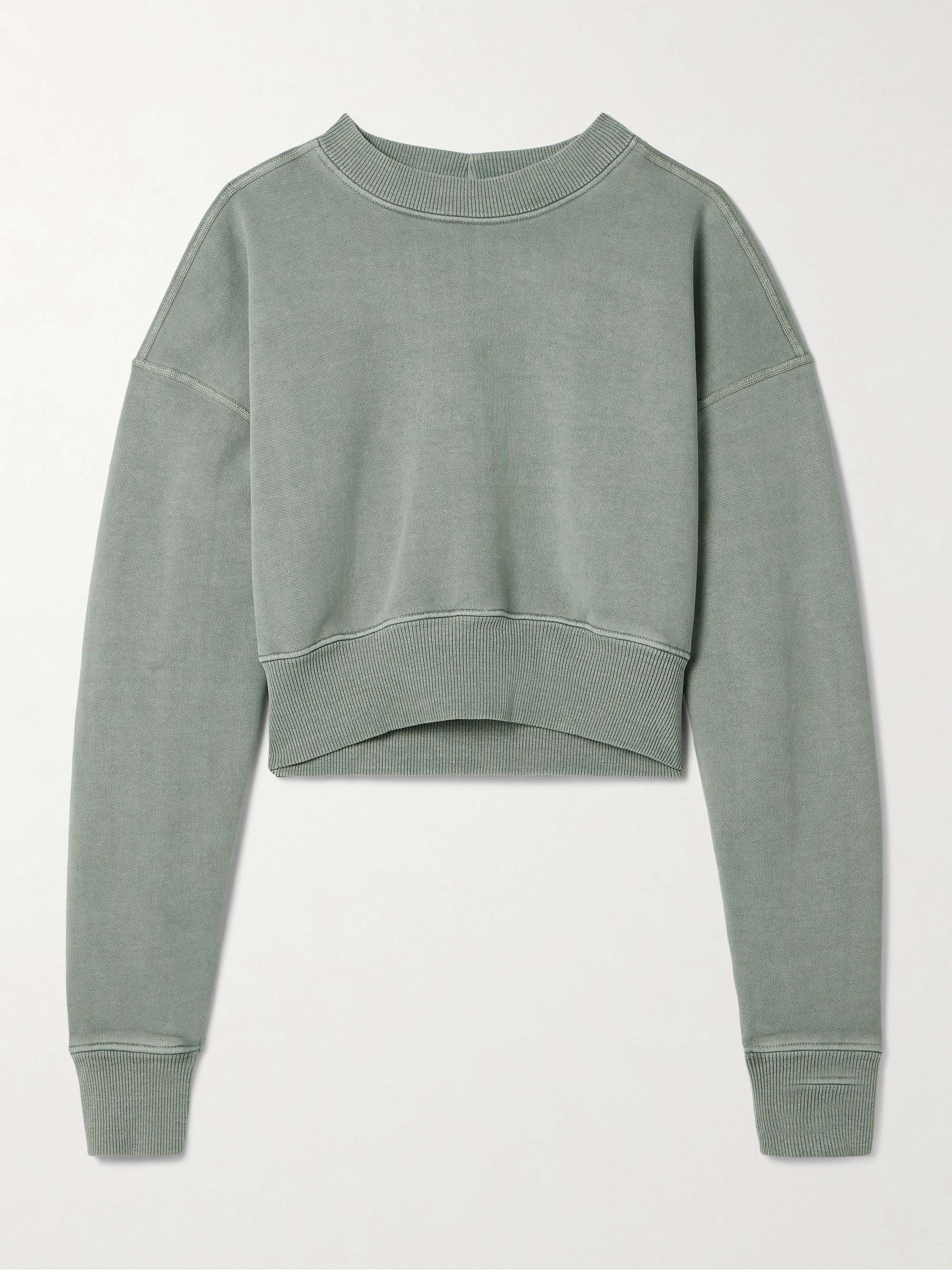 Cropped cotton-jersey sweatshirt view