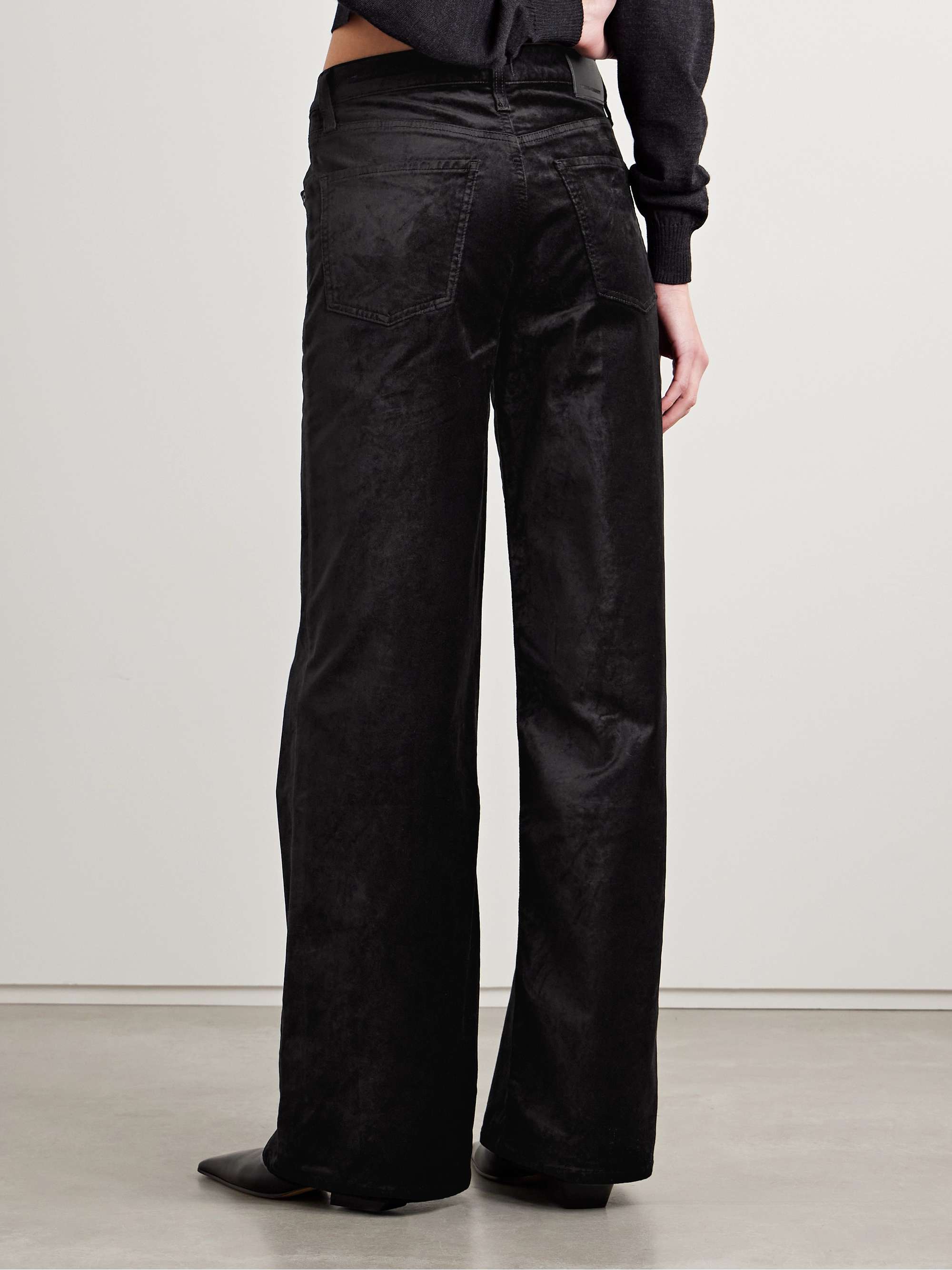 Lolli cotton-blend velvet wide-leg pants view