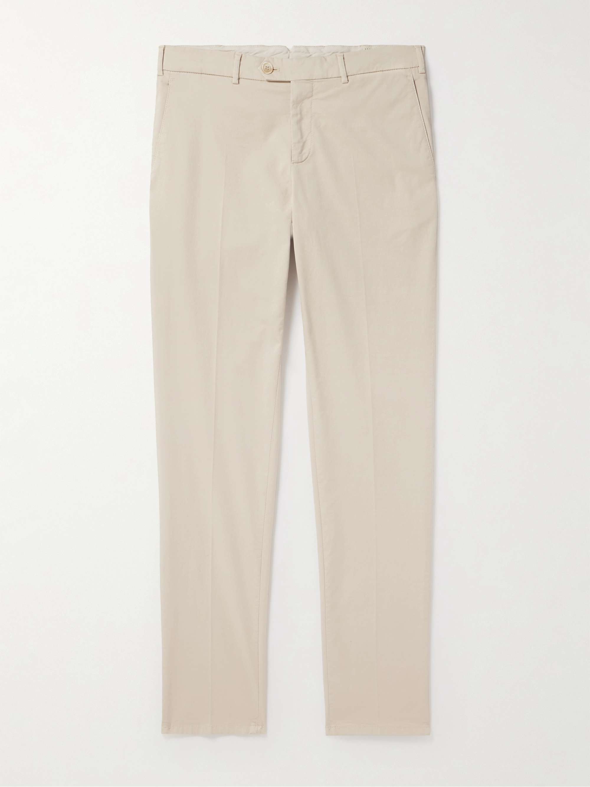 Slim-Fit Cotton-Blend Twill Trousers view