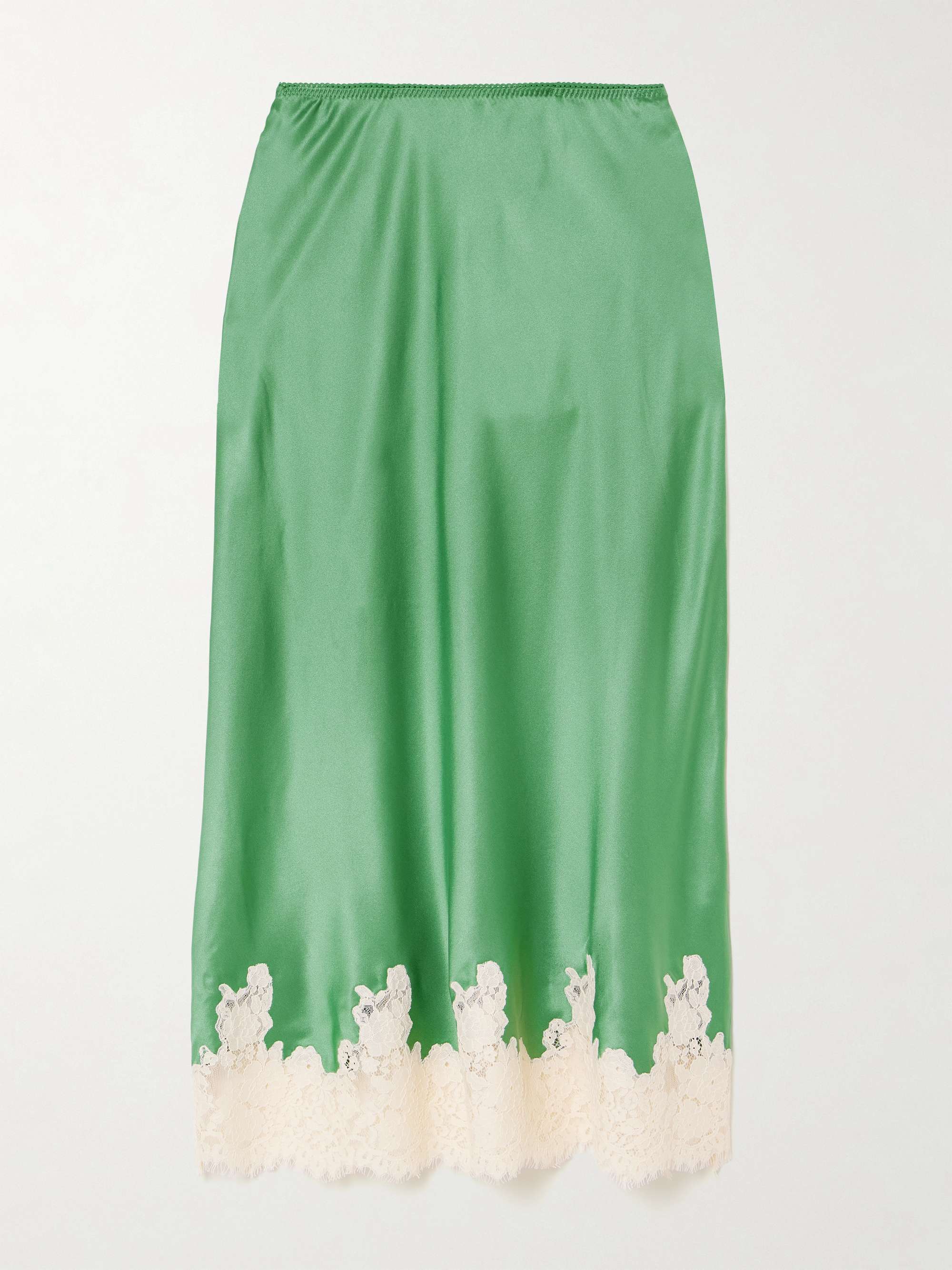 Elowena lace-trimmed silk midi skirt view