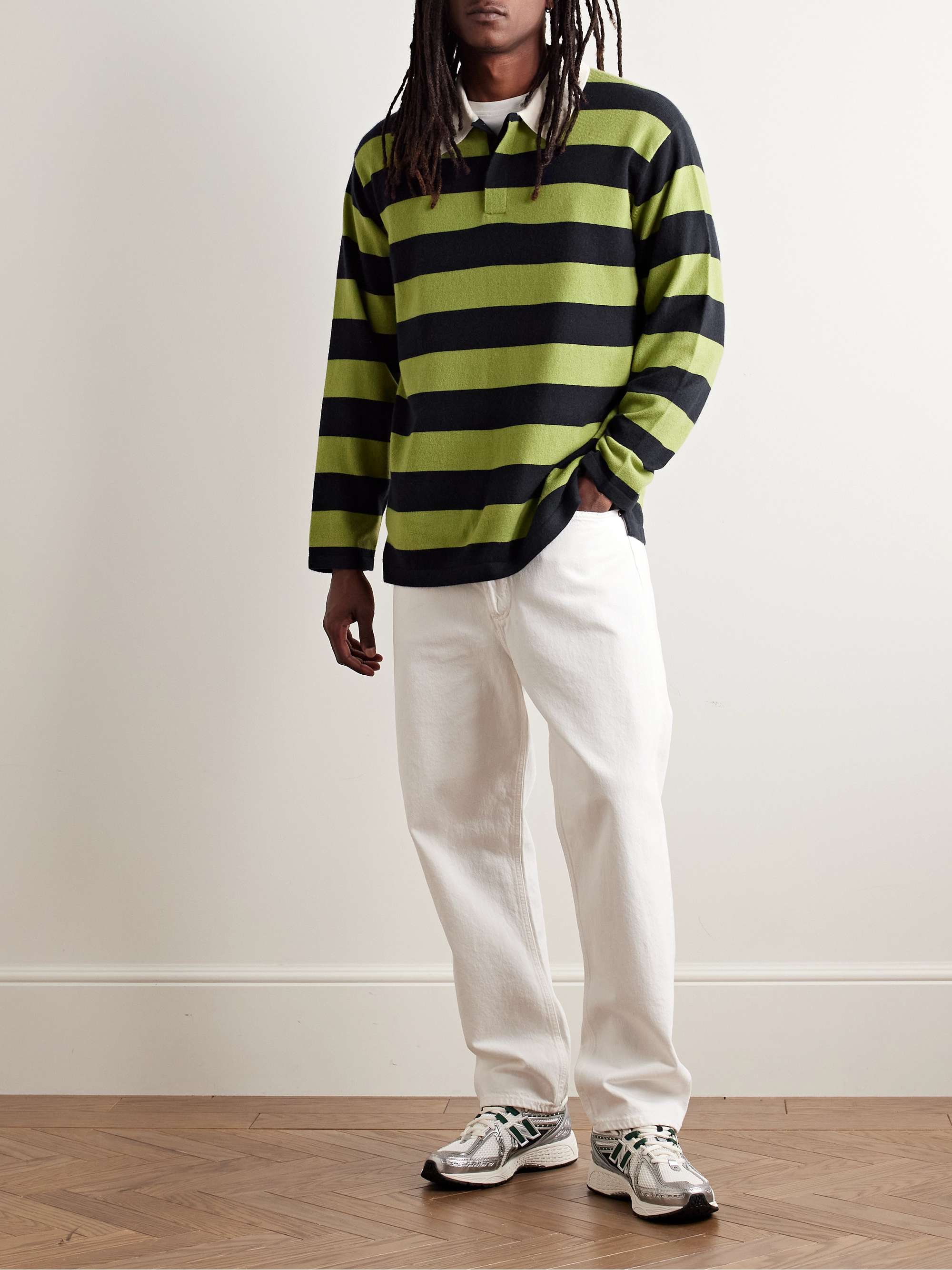 Rugby Striped Cashmere Polo Shirt view