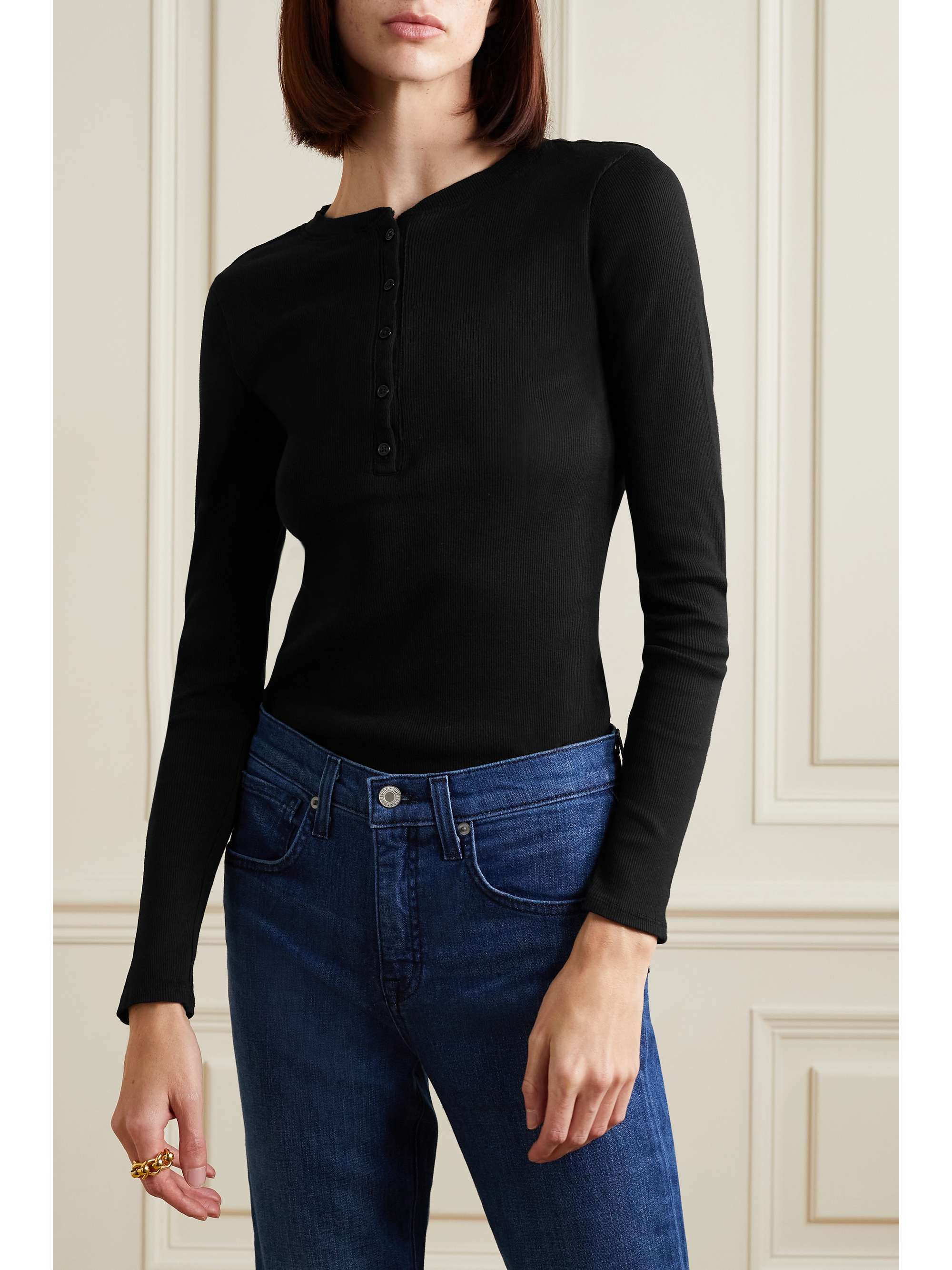 Jordan ribbed cotton-jersey top view