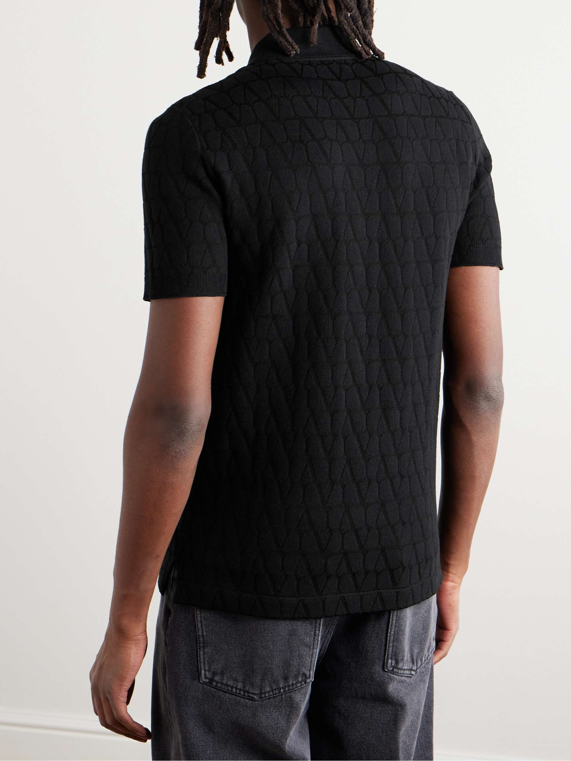 Toile Iconograph Logo-Jacquard Cotton-Blend Polo Shirt view