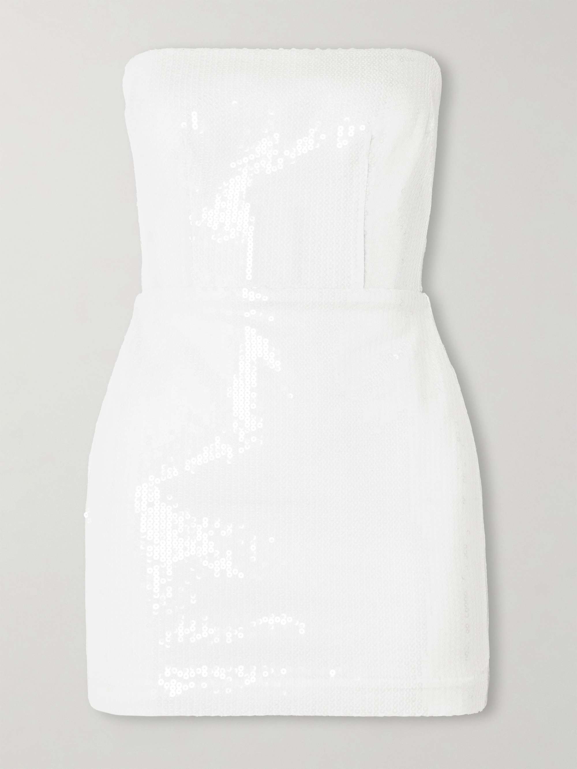 Strapless sequined tulle mini dress view
