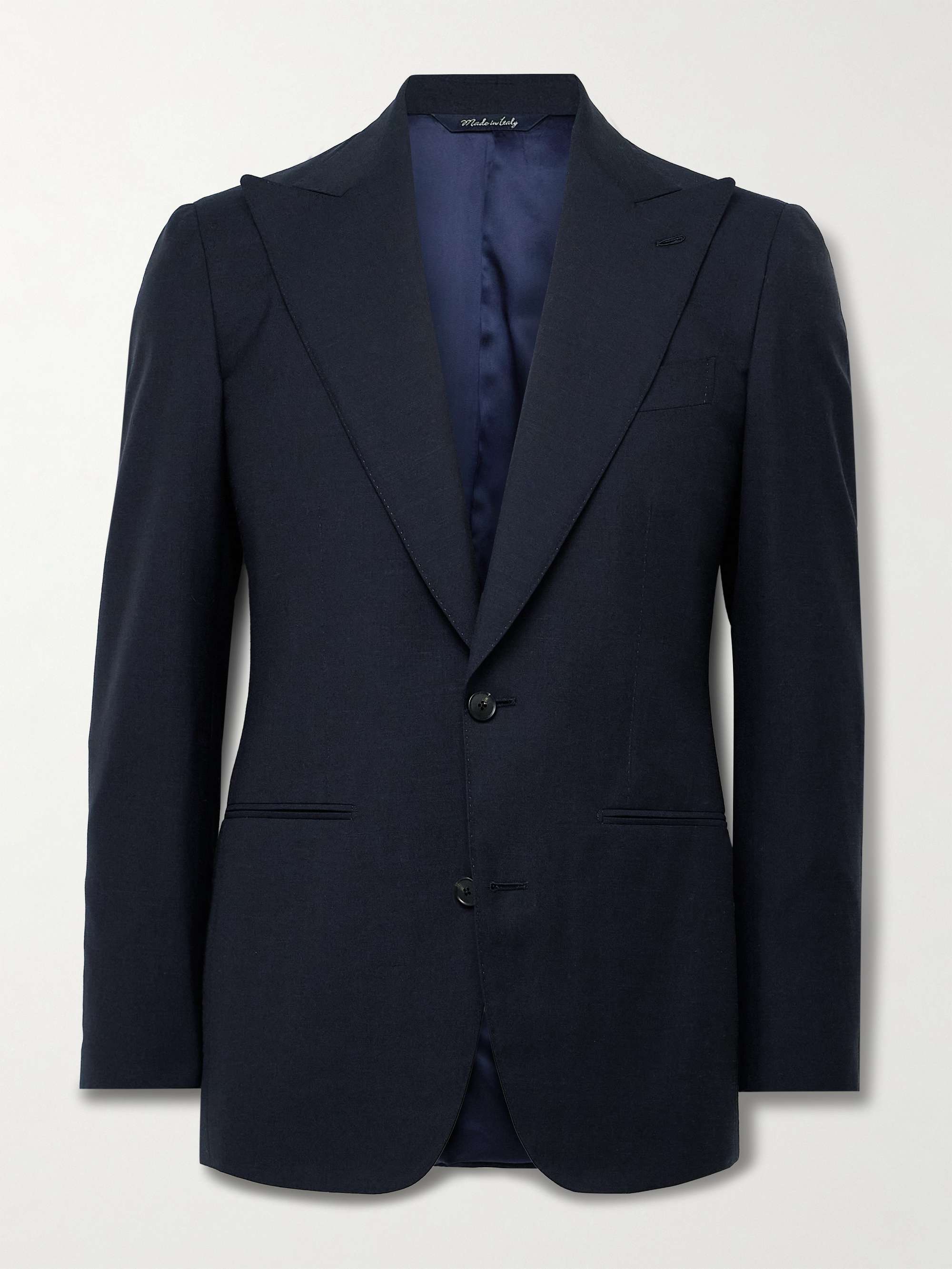 Slim-Fit Wool, Linen and Silk-Blend Suit Jacket view