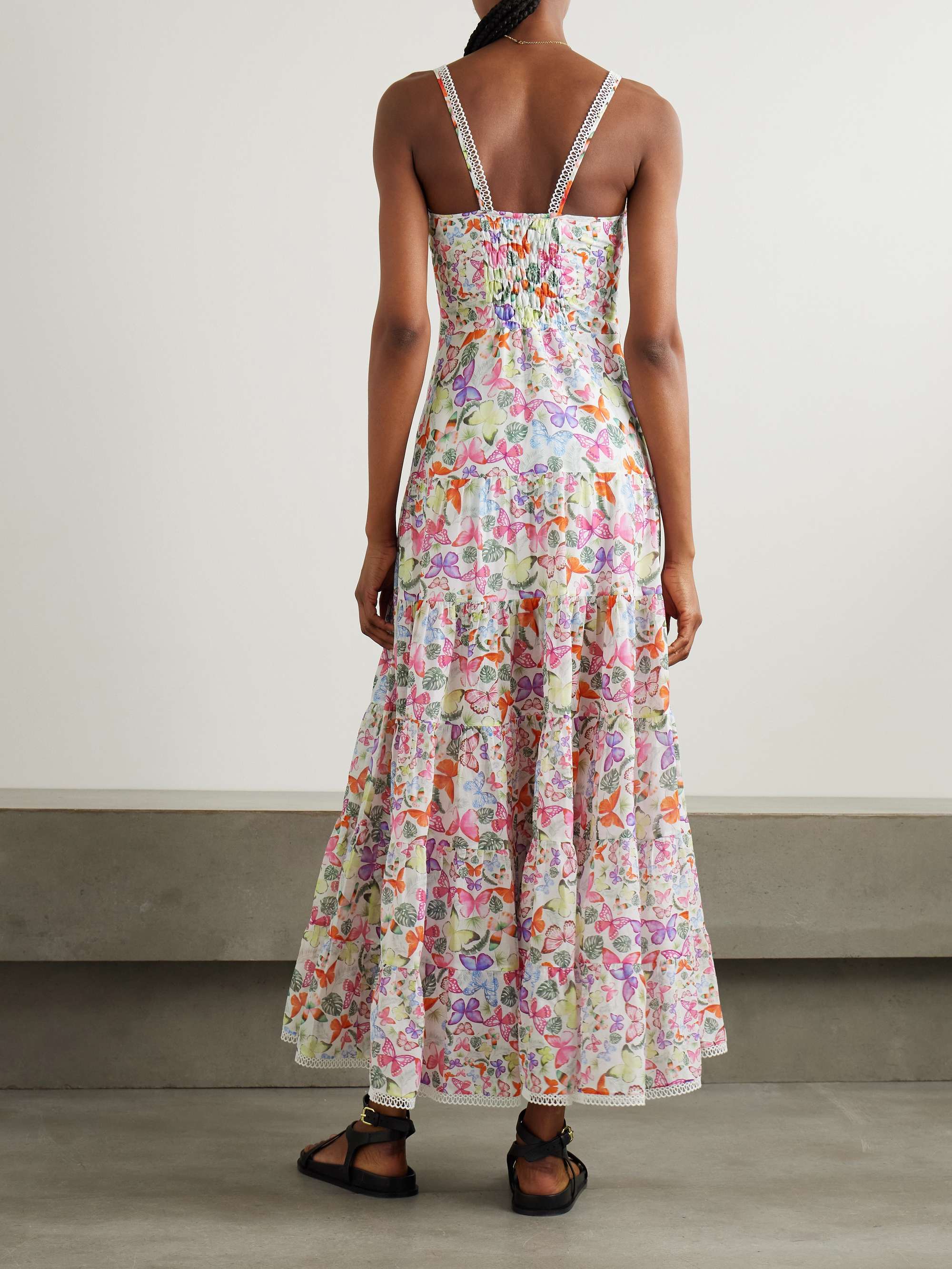 Melia tiered printed cotton-blend voile maxi dress view
