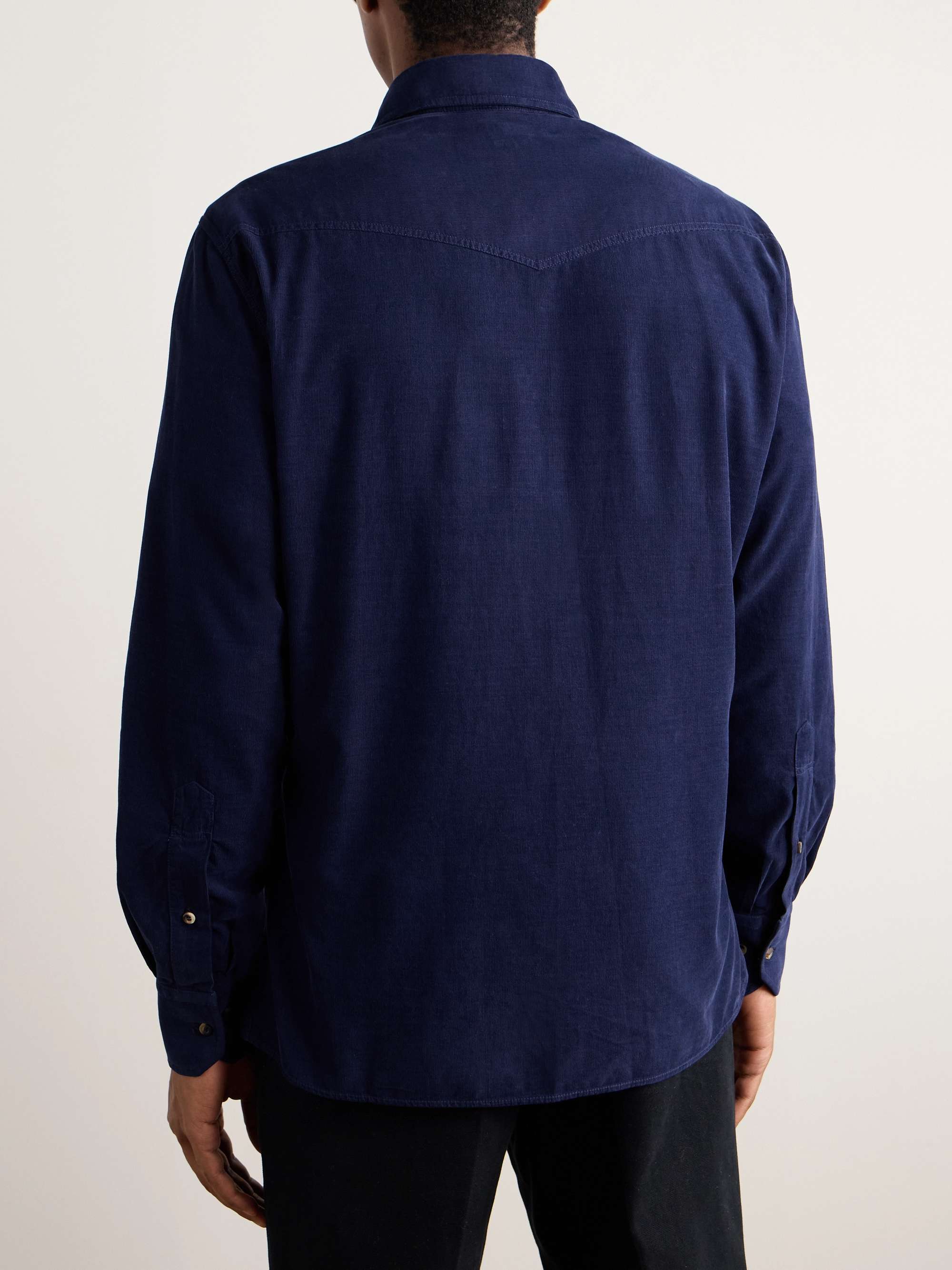 Cutaway-Collar Cotton-Corduroy Western Shirt view