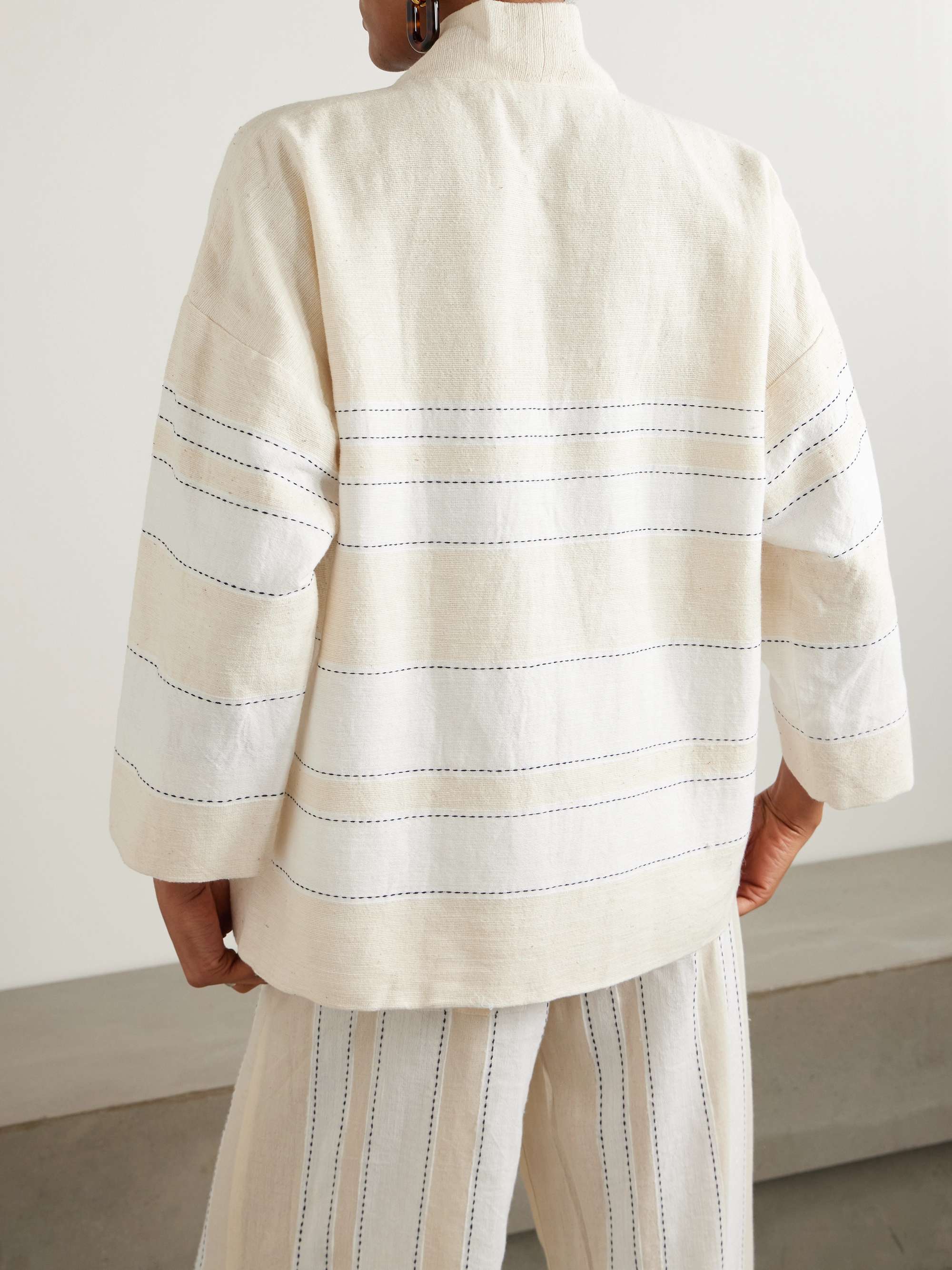 Terara striped cotton-blend jacket view