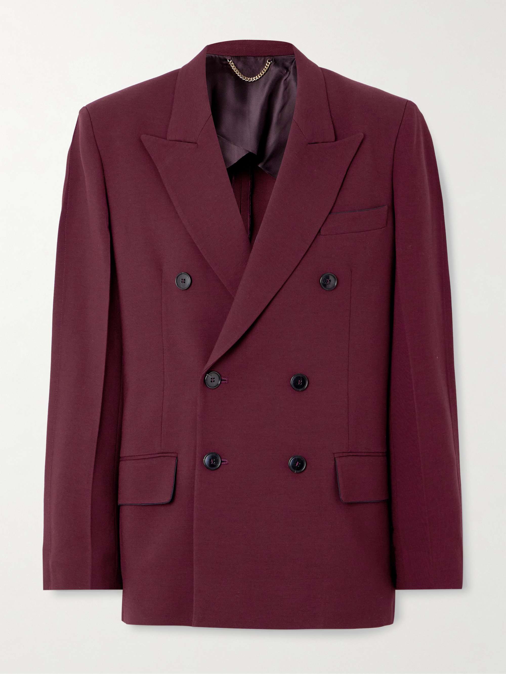 Double-breasted crepe blazer view