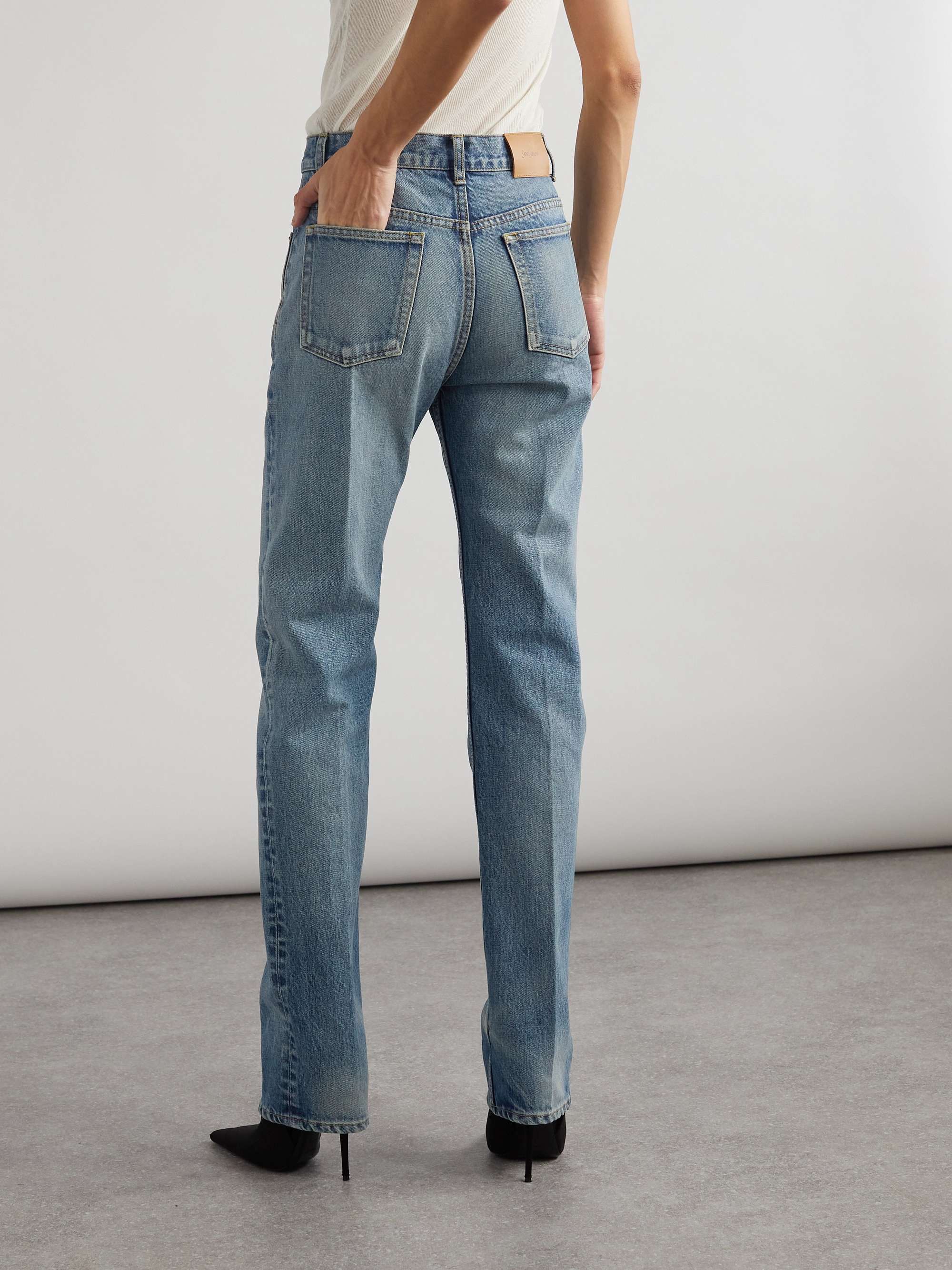 Mid-rise straight-leg jeans view