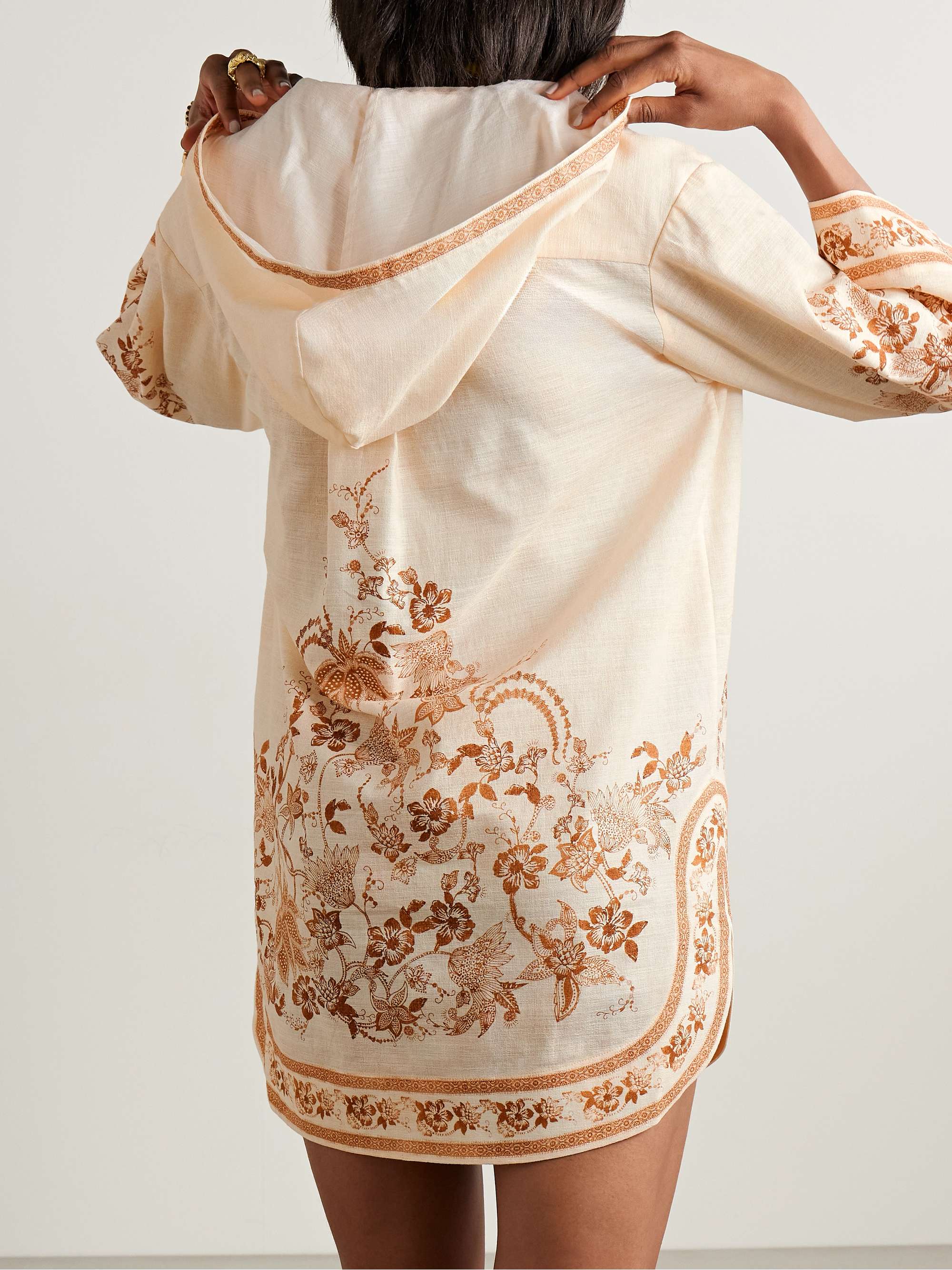 Ascension hooded printed cotton mini dress view