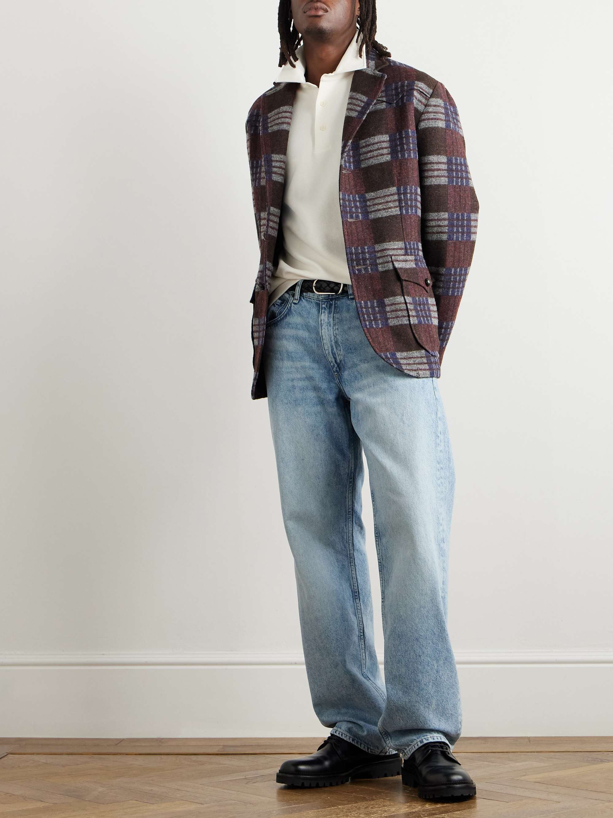 Welston Checked Wool and Cotton-Blend Blazer view