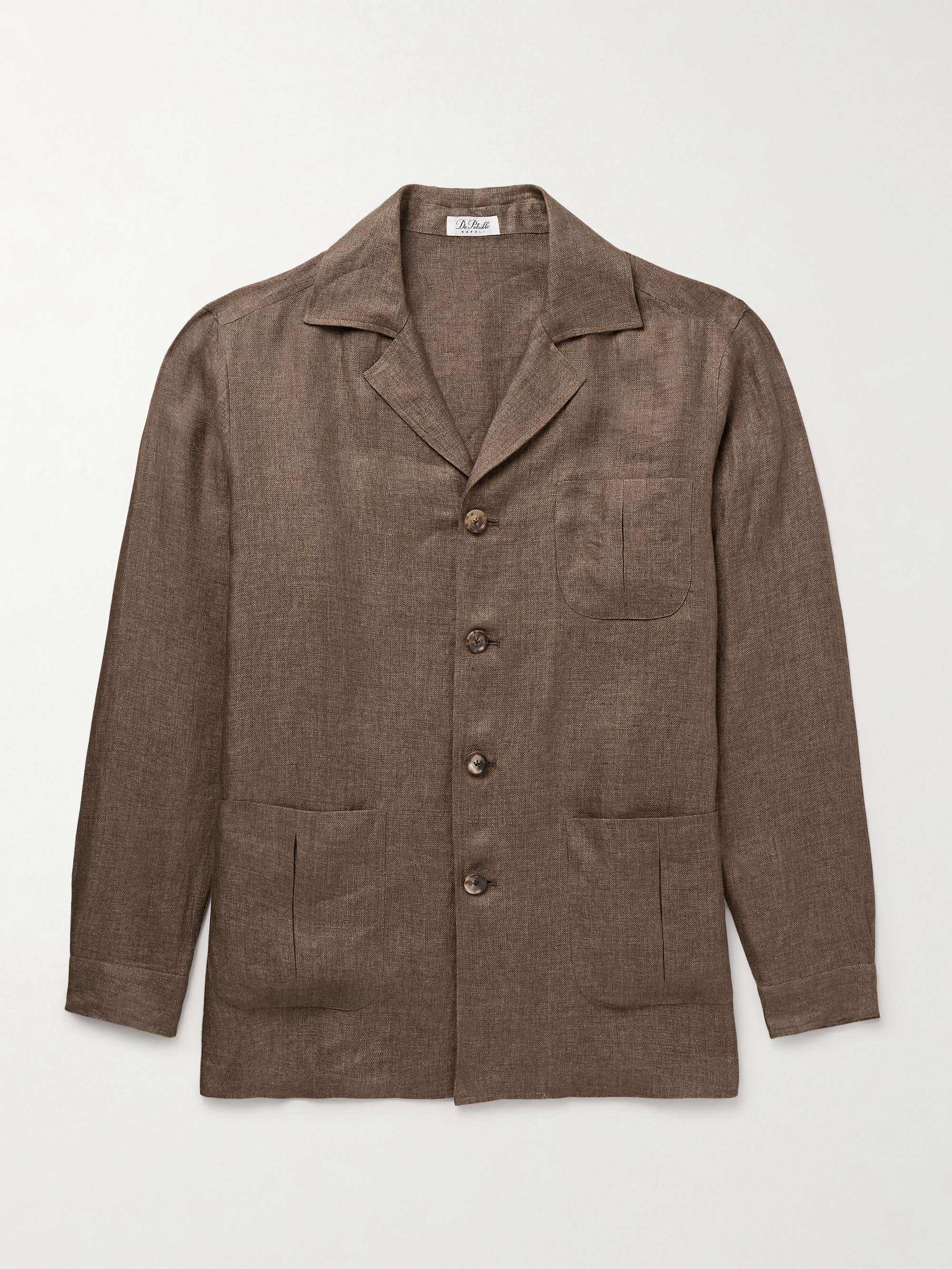 Slim-Fit Camp-Collar Linen Overshirt view