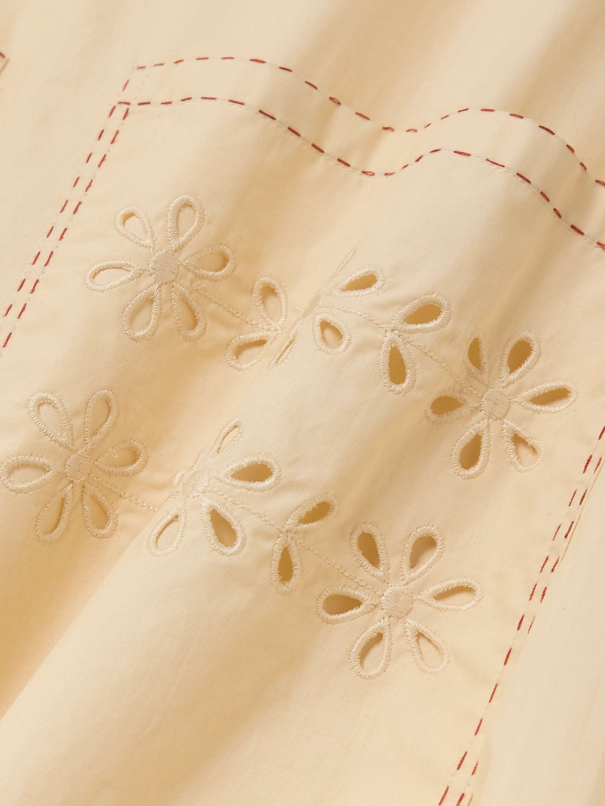 Tina scalloped broderie anglaise cotton-poplin midi dress view