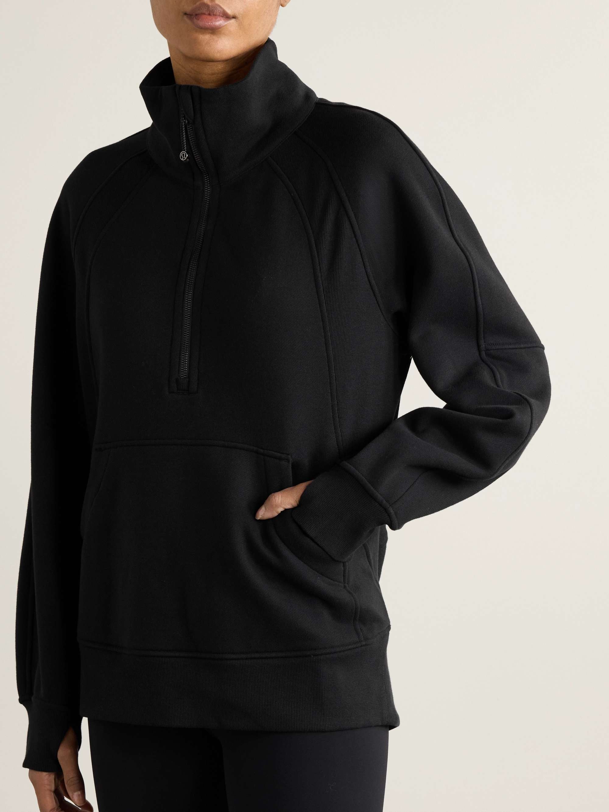 Scuba cotton-blend jersey half-zip sweater view