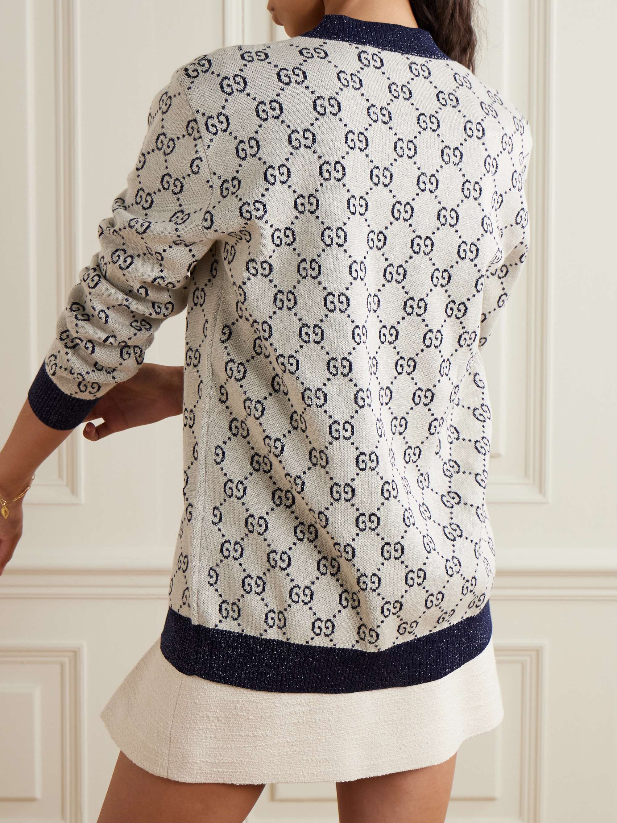 Love Parade metallic jacquard-knit cotton-blend cardigan view