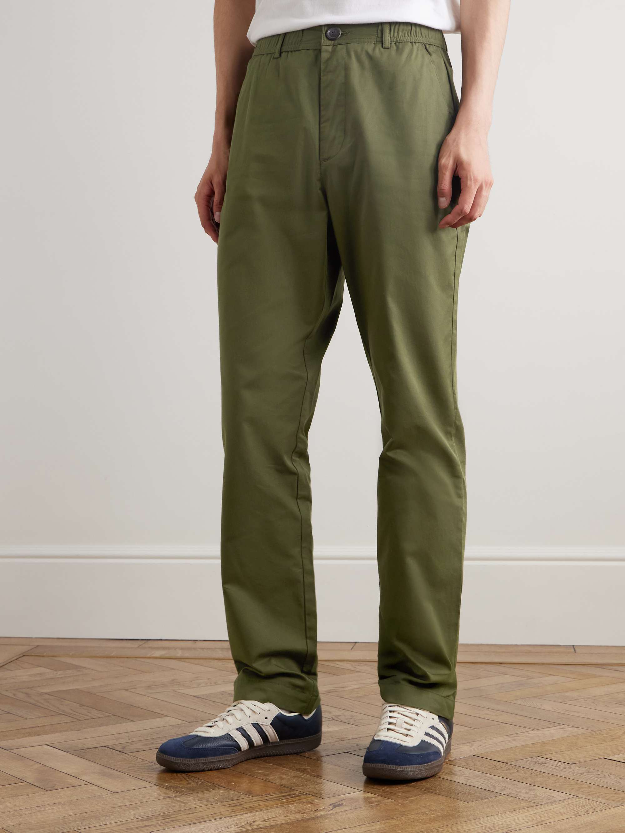 Ashdown Straight-Leg Cotton-Twill Drawstring Trousers view