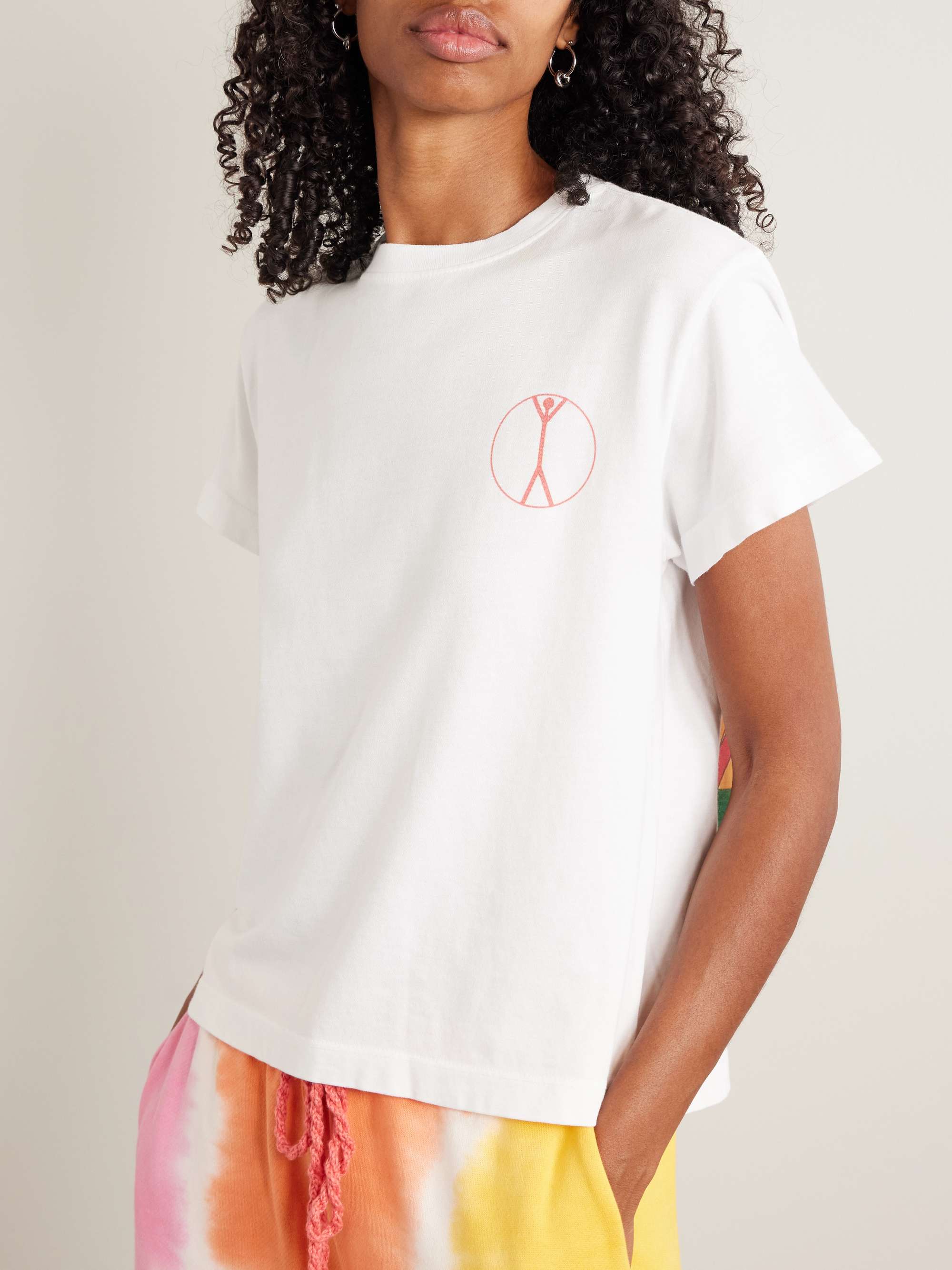 Printed cotton and cashmere-blend jersey T-shirt view