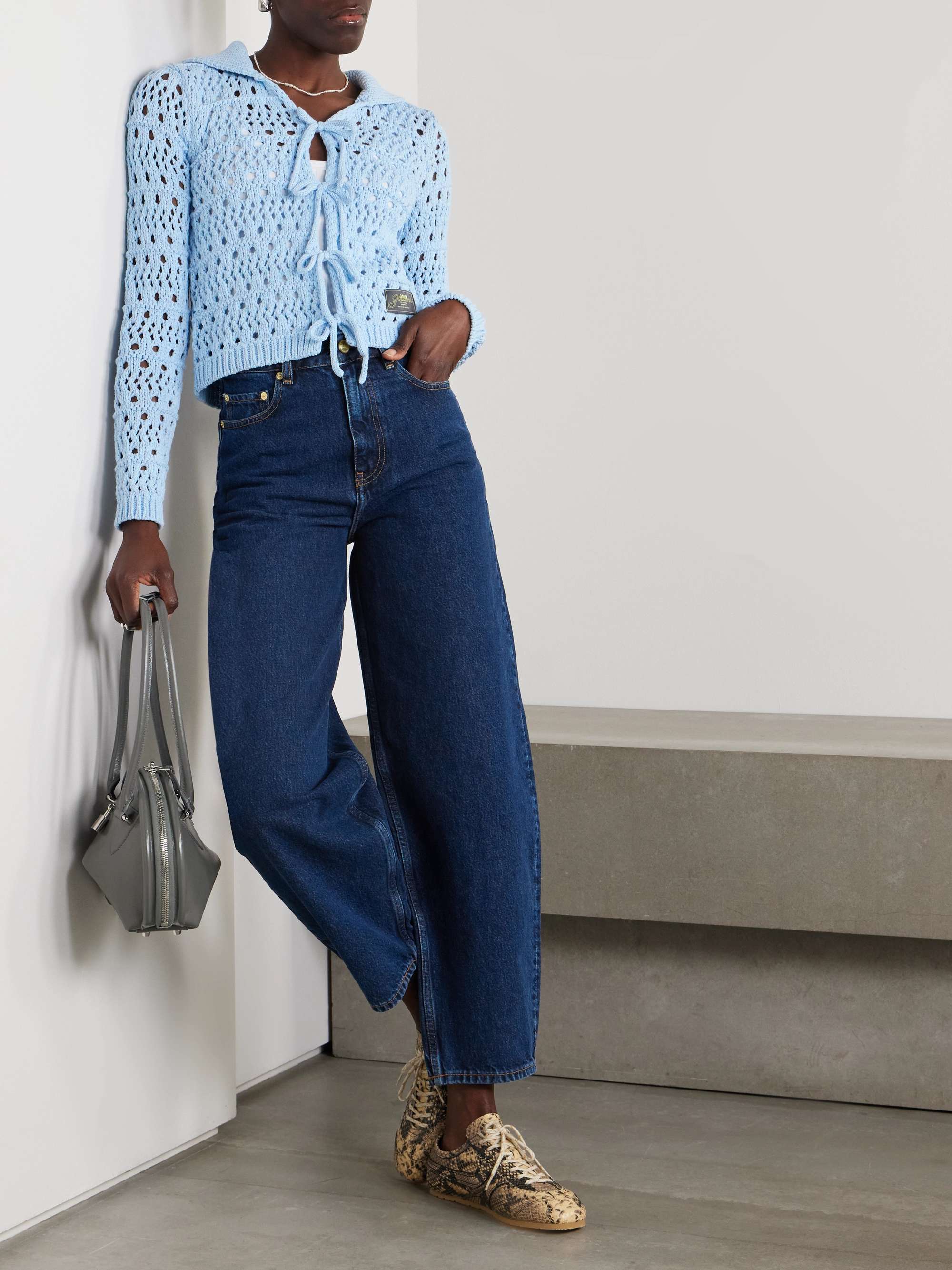High-rise tapered organic jeans view